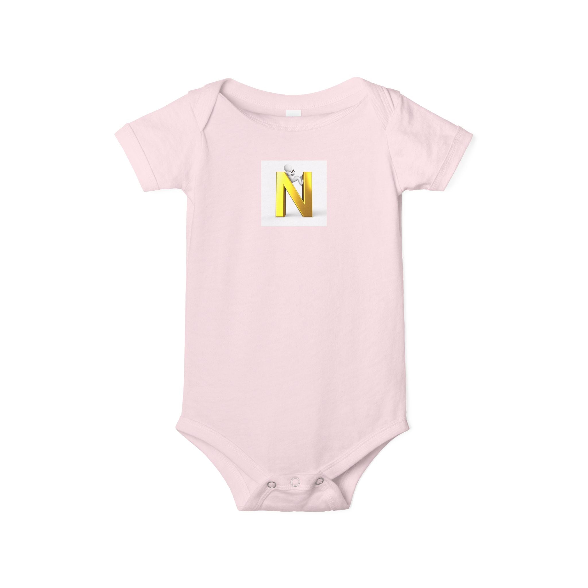 Body pour bébé monogramme N jaune | Maillot initial bébé