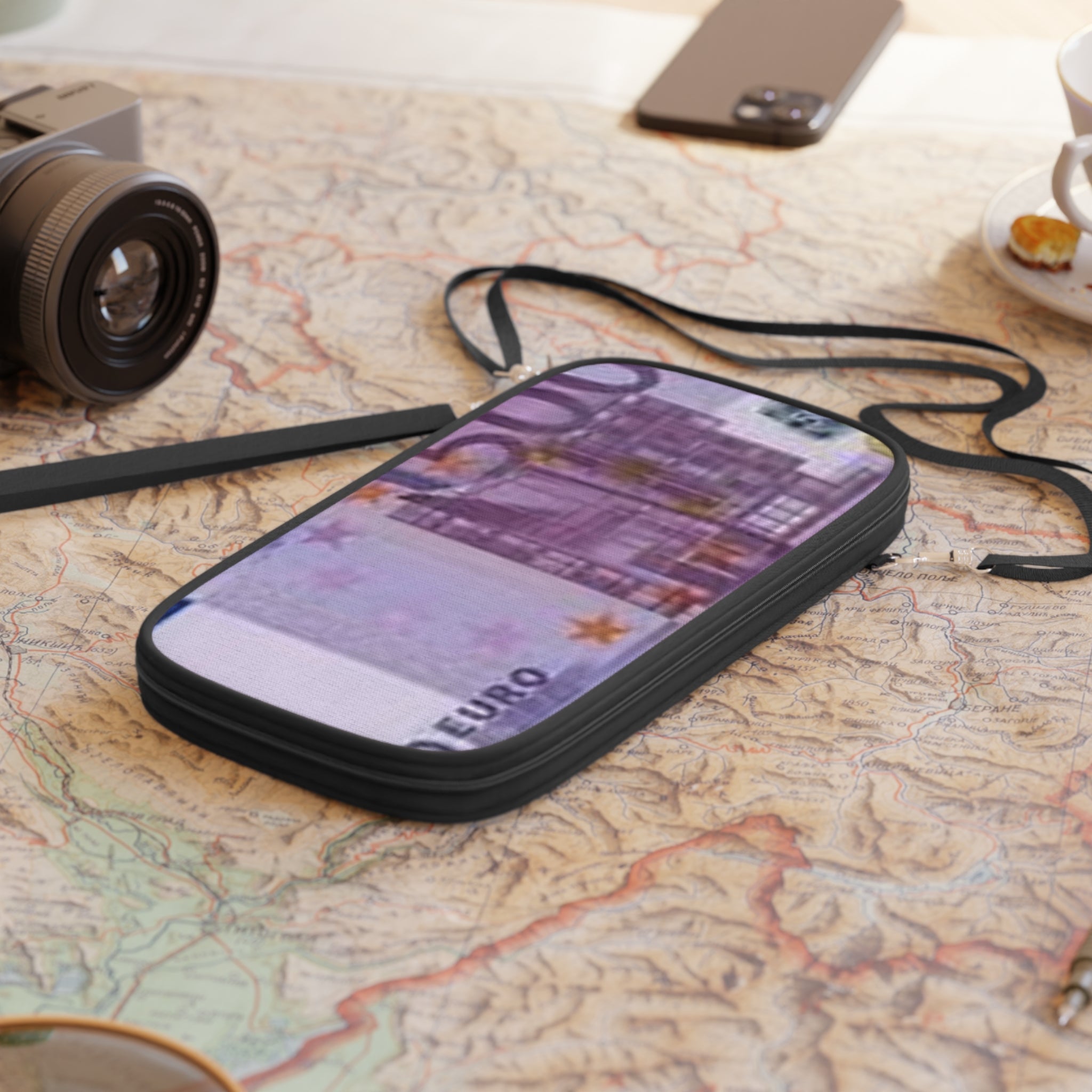 Euro Banknote Passport Wallet | 500 Euro Print Travel Document Holder