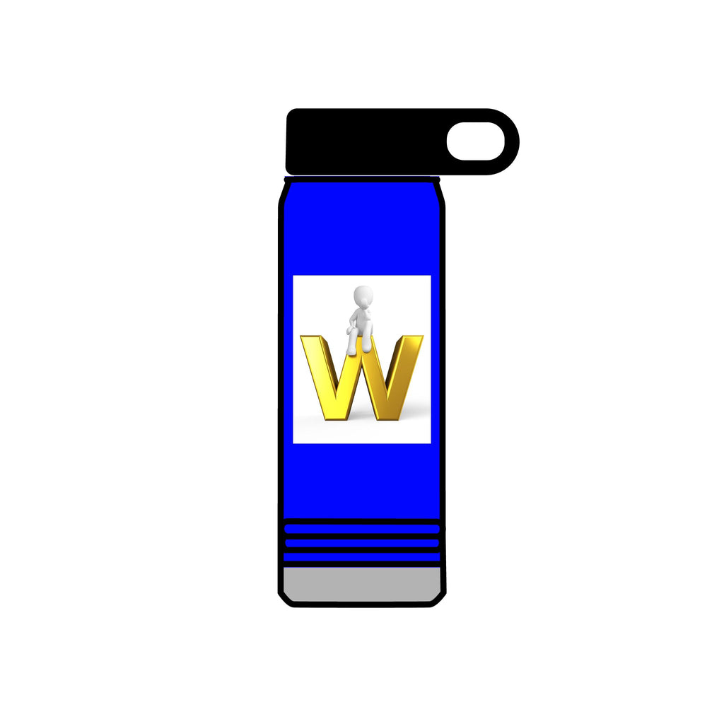 Yellow 3D W Letter with Figure Water Bottle | 20oz Stainless