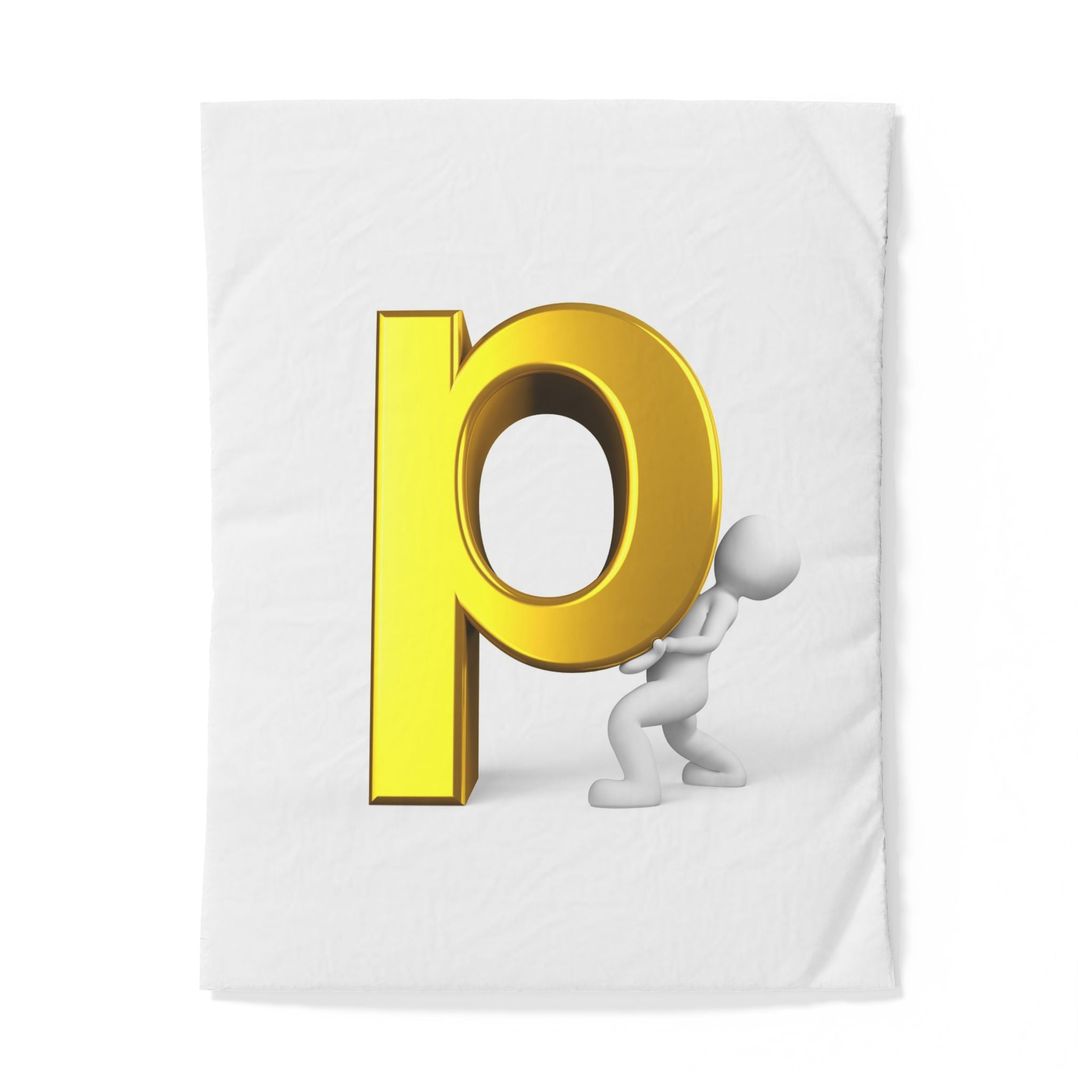 3D Letter P duvet cover
