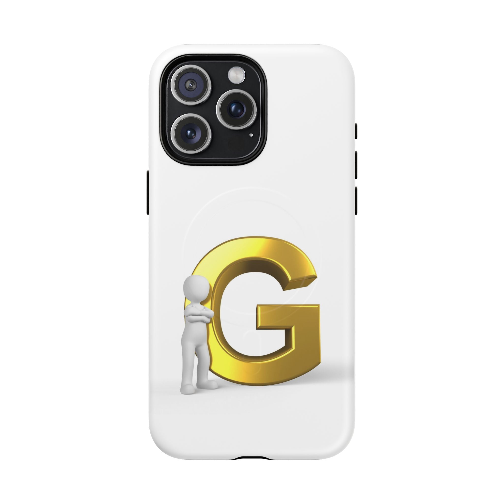 Coque de téléphone Monogramme Lettre G Dorée | Coque magnétique résistante