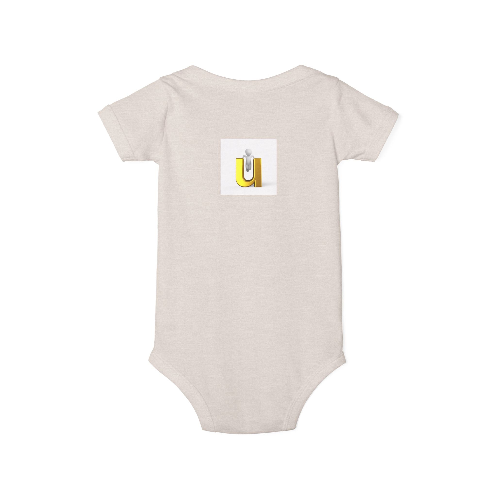 Letter U Sunshine Monogram Infant Onesie | Baby Bodysuit