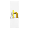 3D Figure With Gold Letter H Rubber Yoga Mat | Monogram Initial Fitness Mat