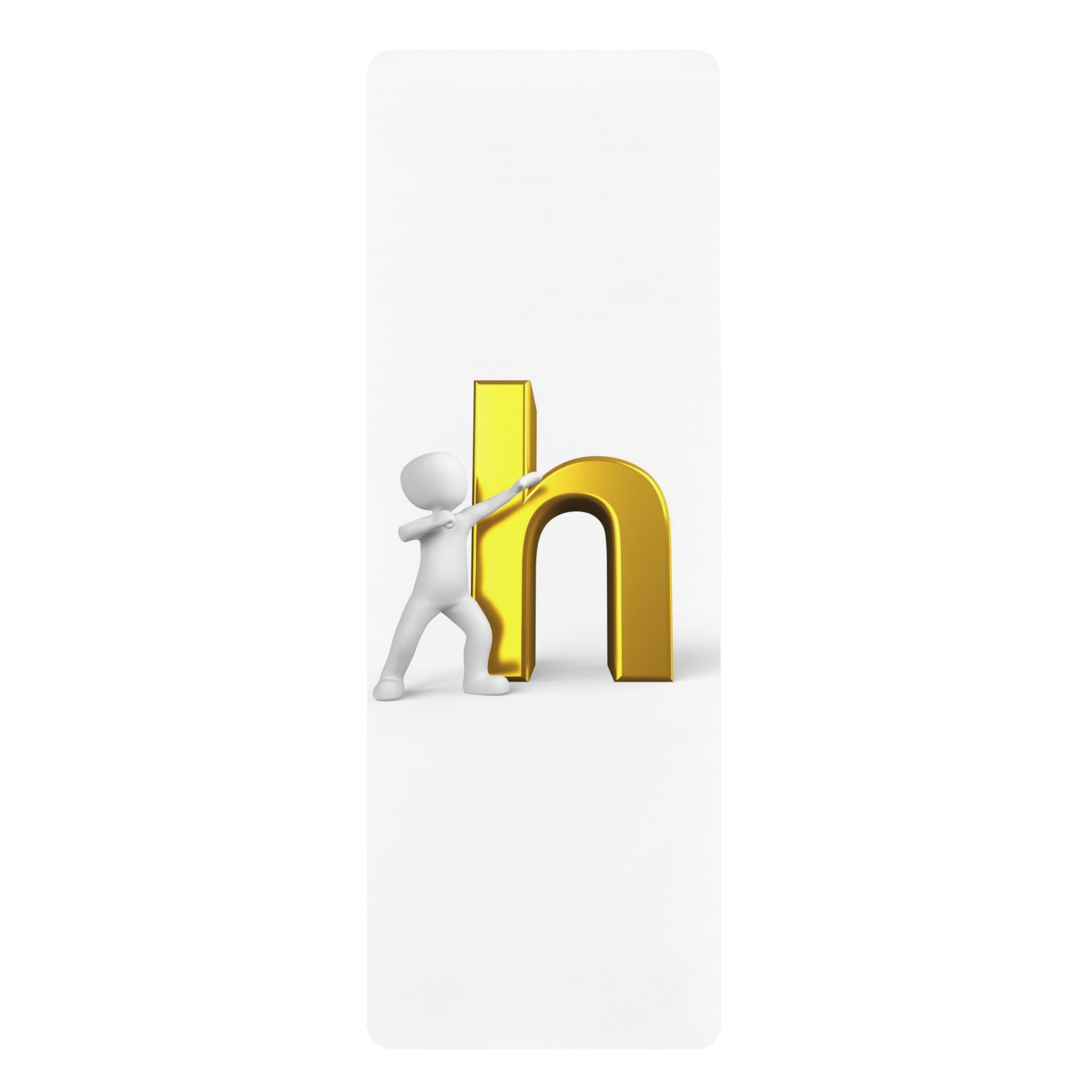3D Figure With Gold Letter H Rubber Yoga Mat | Monogram Initial Fitness Mat