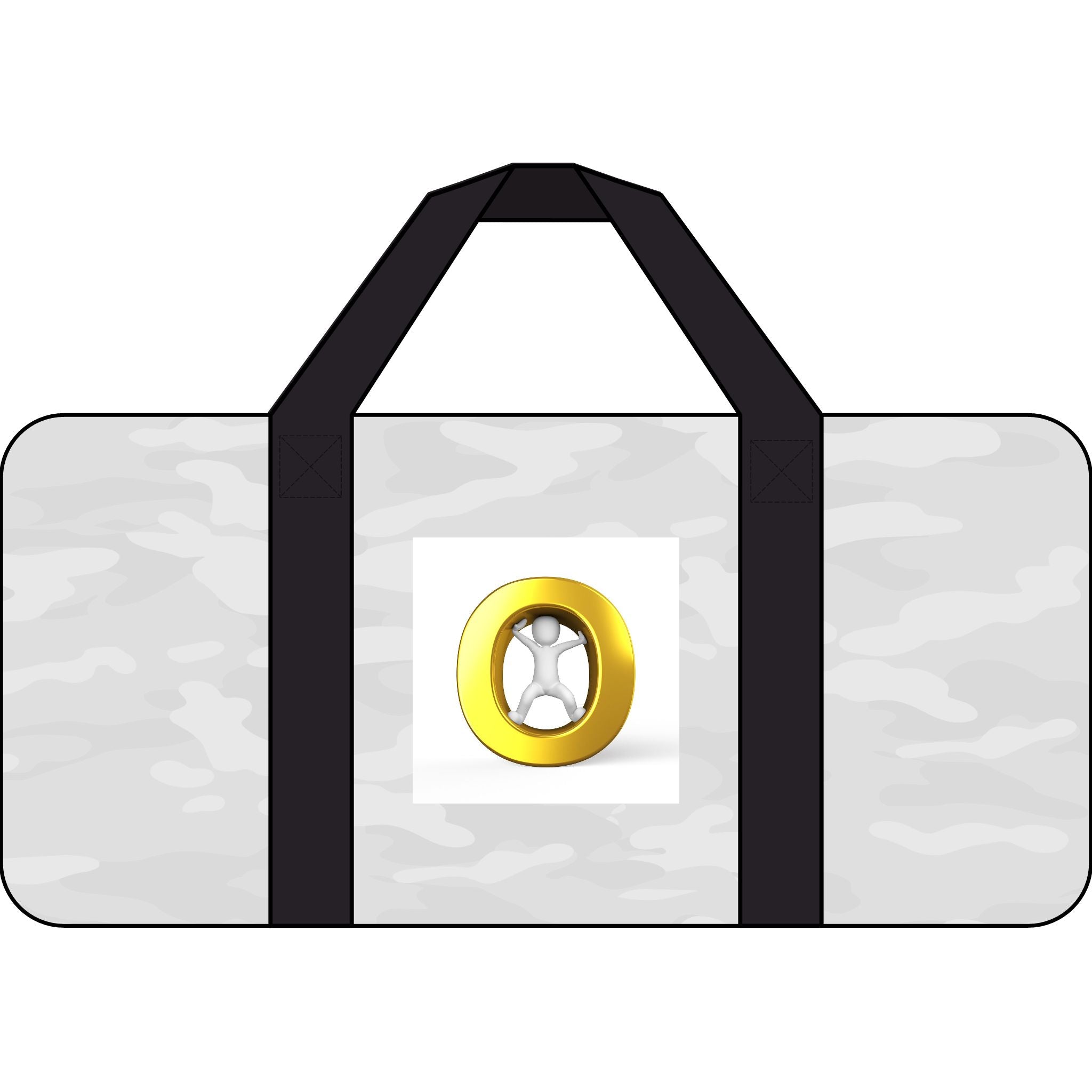 Gold Letter O Graphic Tripper Duffel Bag | Checkerboard or Camo Strap