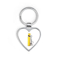 Stick Figure Building Letter i Heart Keychain, Metal Heart Keychain | Alphabet Initial Keyring