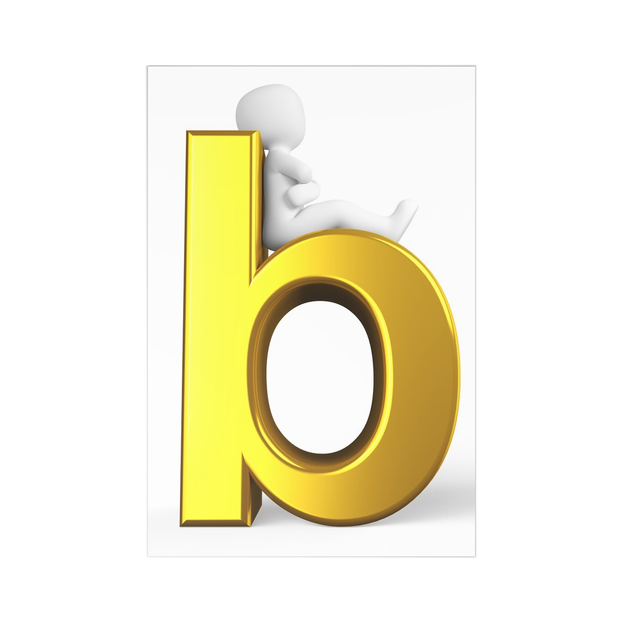 Gold Letter B Postcards | 7 Pack Alphabet Stationery