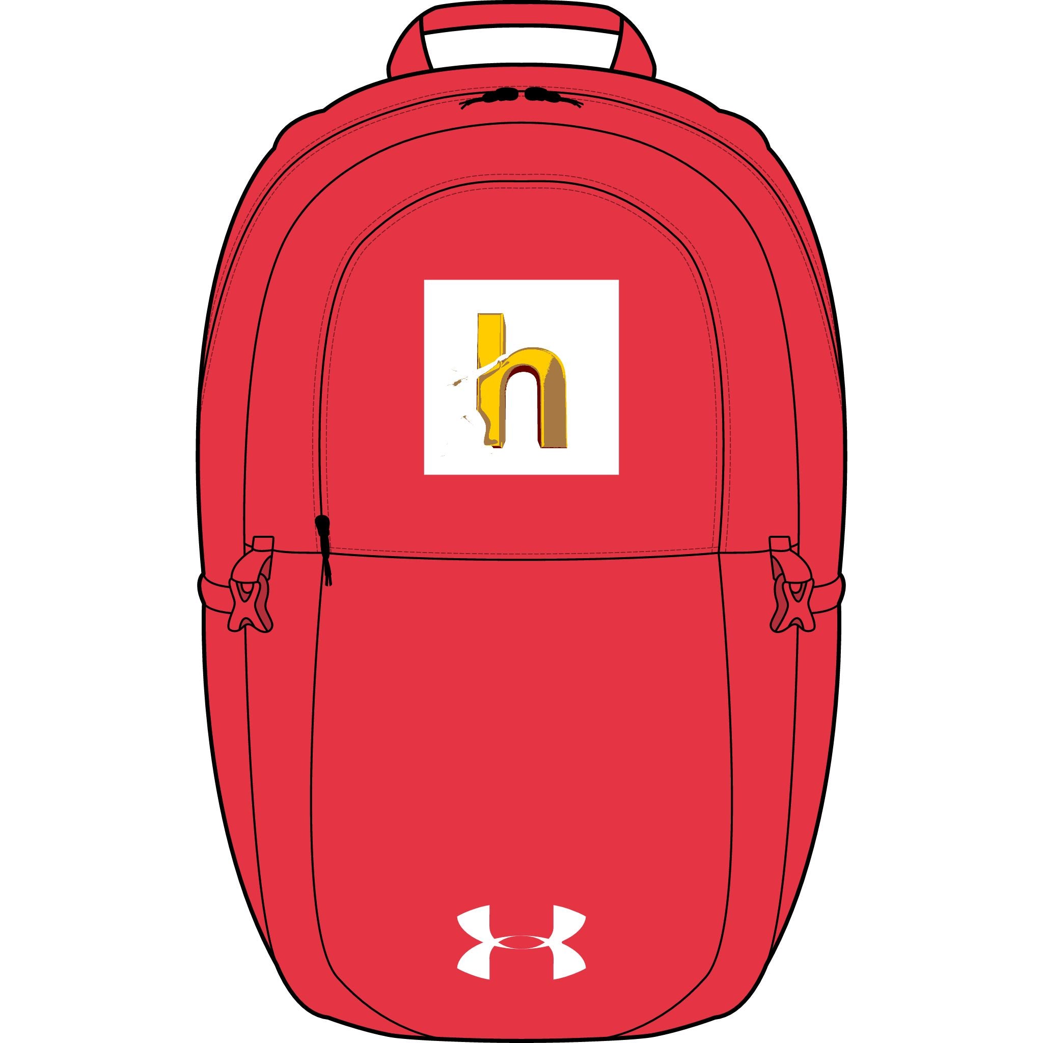 Gelber handgeschriebener "h"-bestickter Rucksack | Under Armour All Sport Rucksack