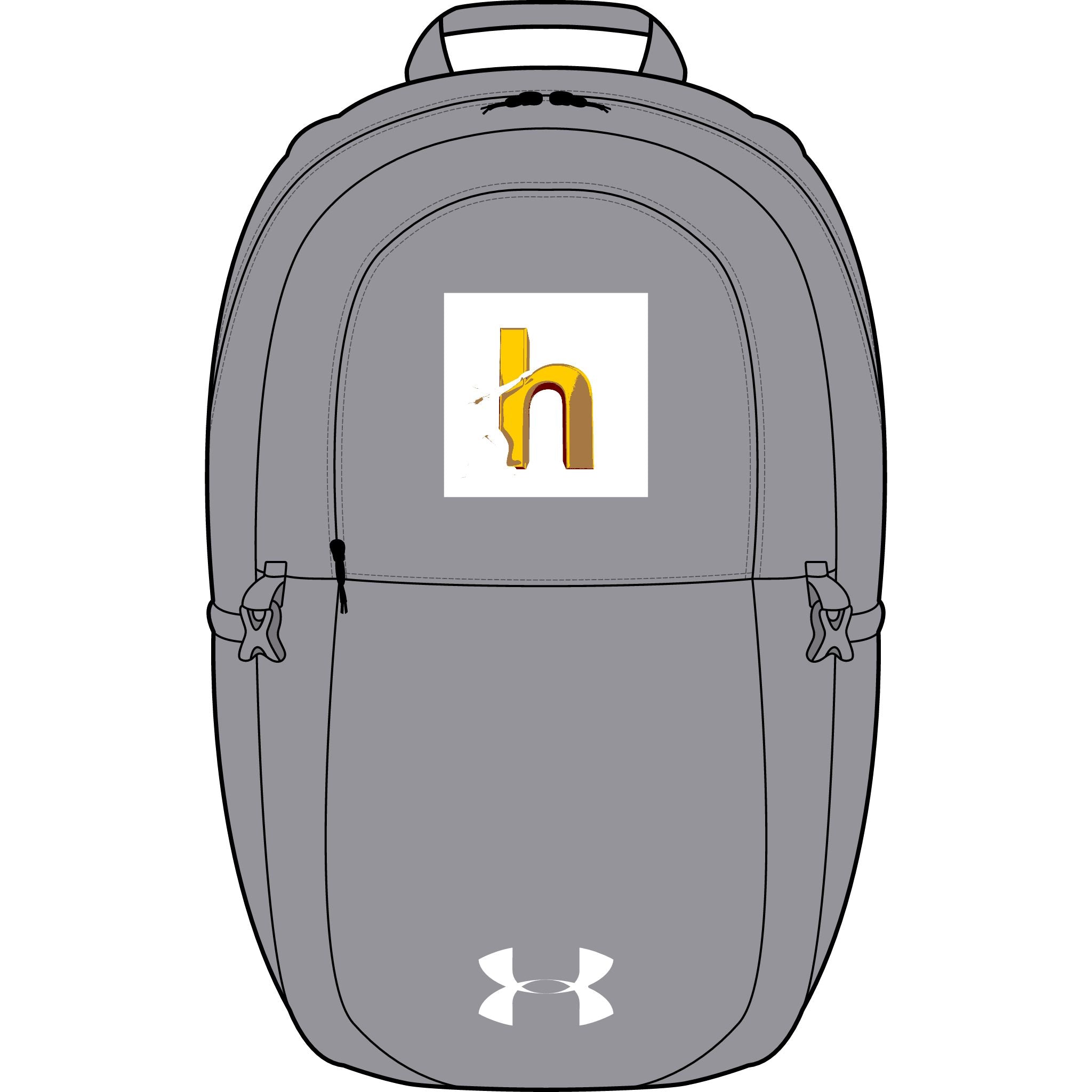 Gelber handgeschriebener "h"-bestickter Rucksack | Under Armour All Sport Rucksack