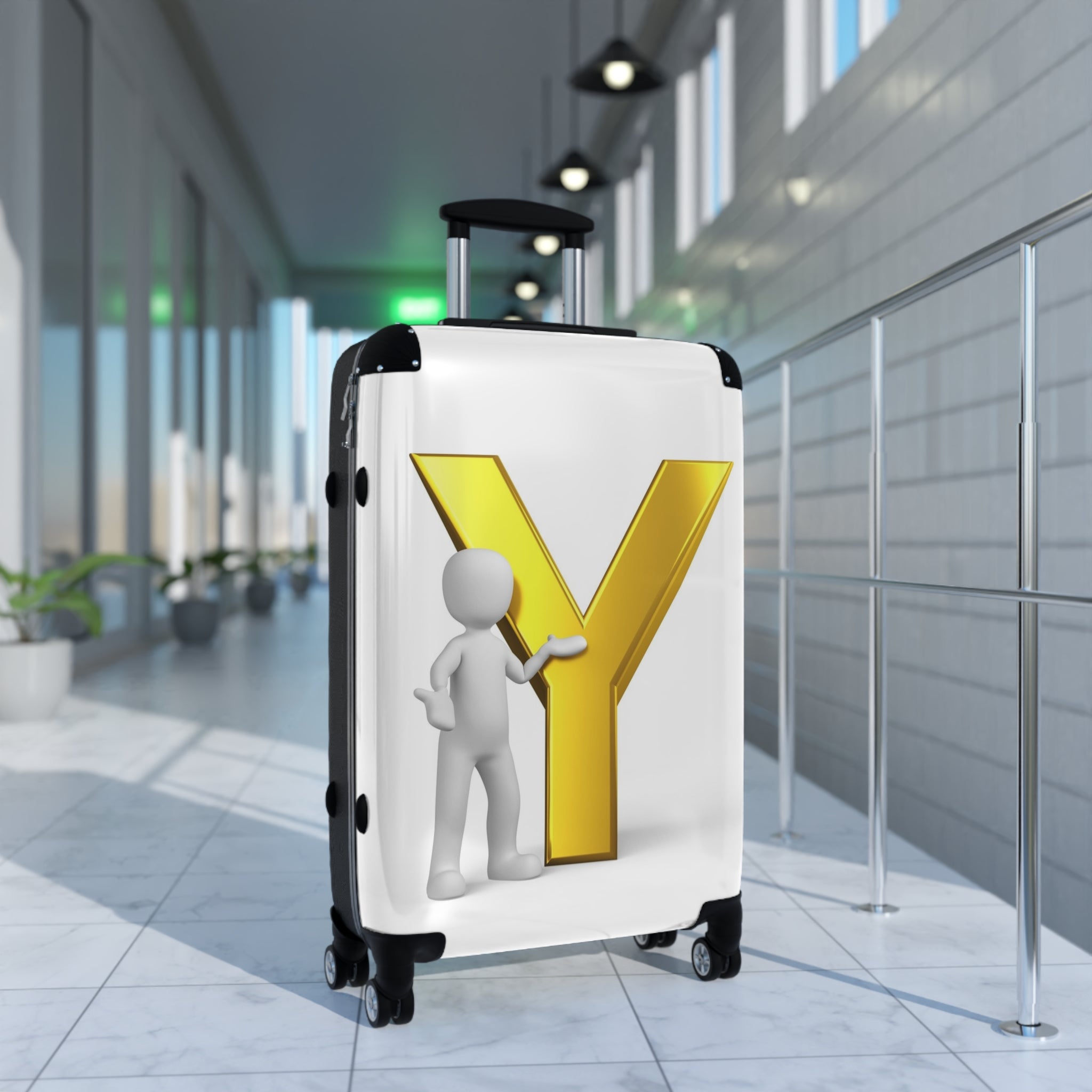 Gold Letter Y Initial Suitcase | Monogram Luggage Cover