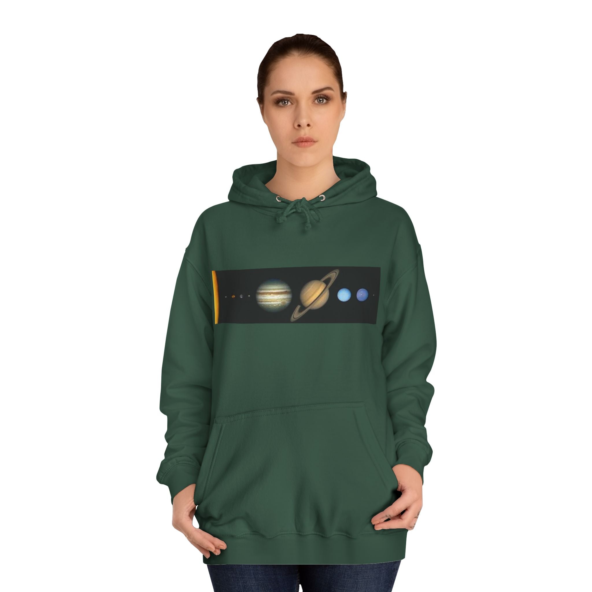 Solar System Planets Hoodie | Saturn Jupiter Earth Mars Nebula Design