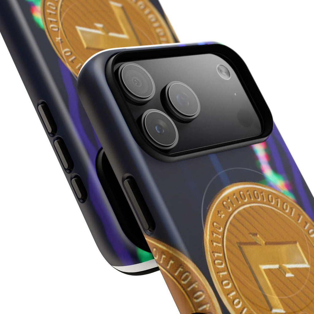 Litecoin Crypto Coin Phone Case | Tough Magnetic Case, Blockchain Design