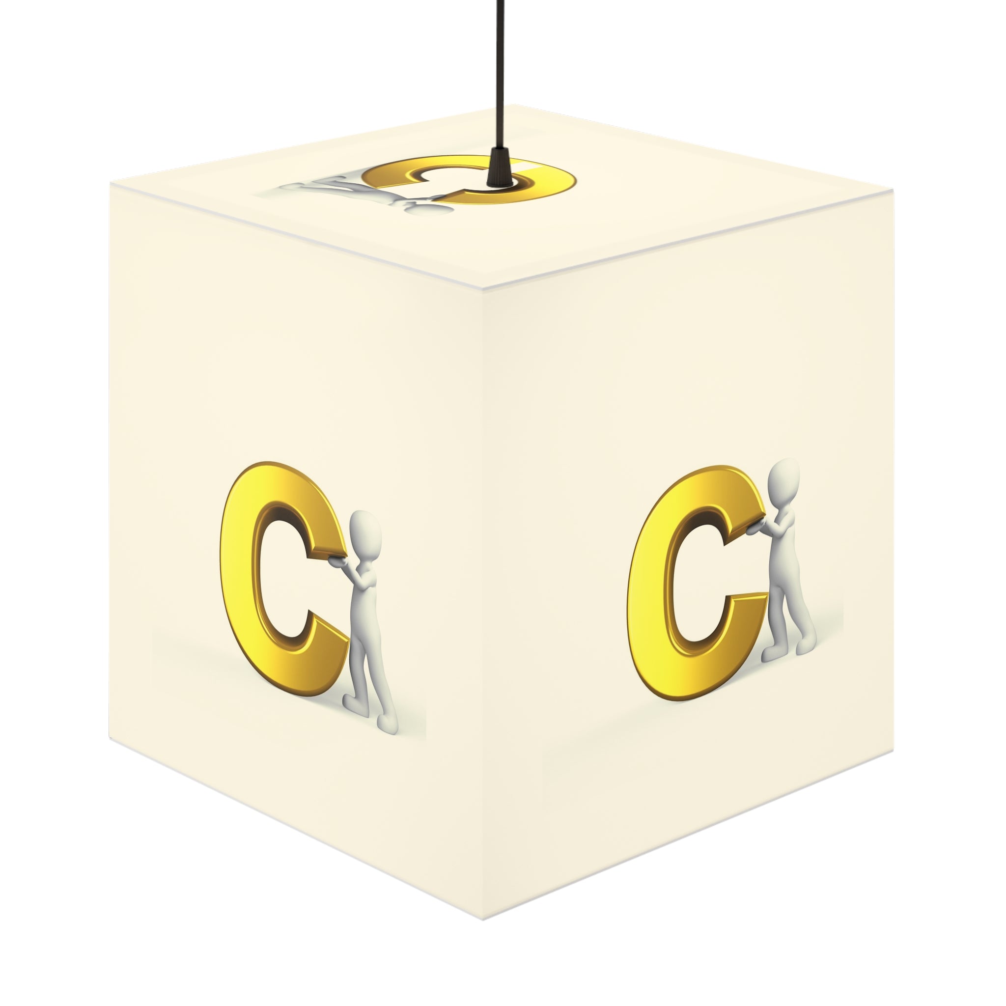 3D Letter C Cube Lamp | Alphabet Nursery Light | Kids Room Decor