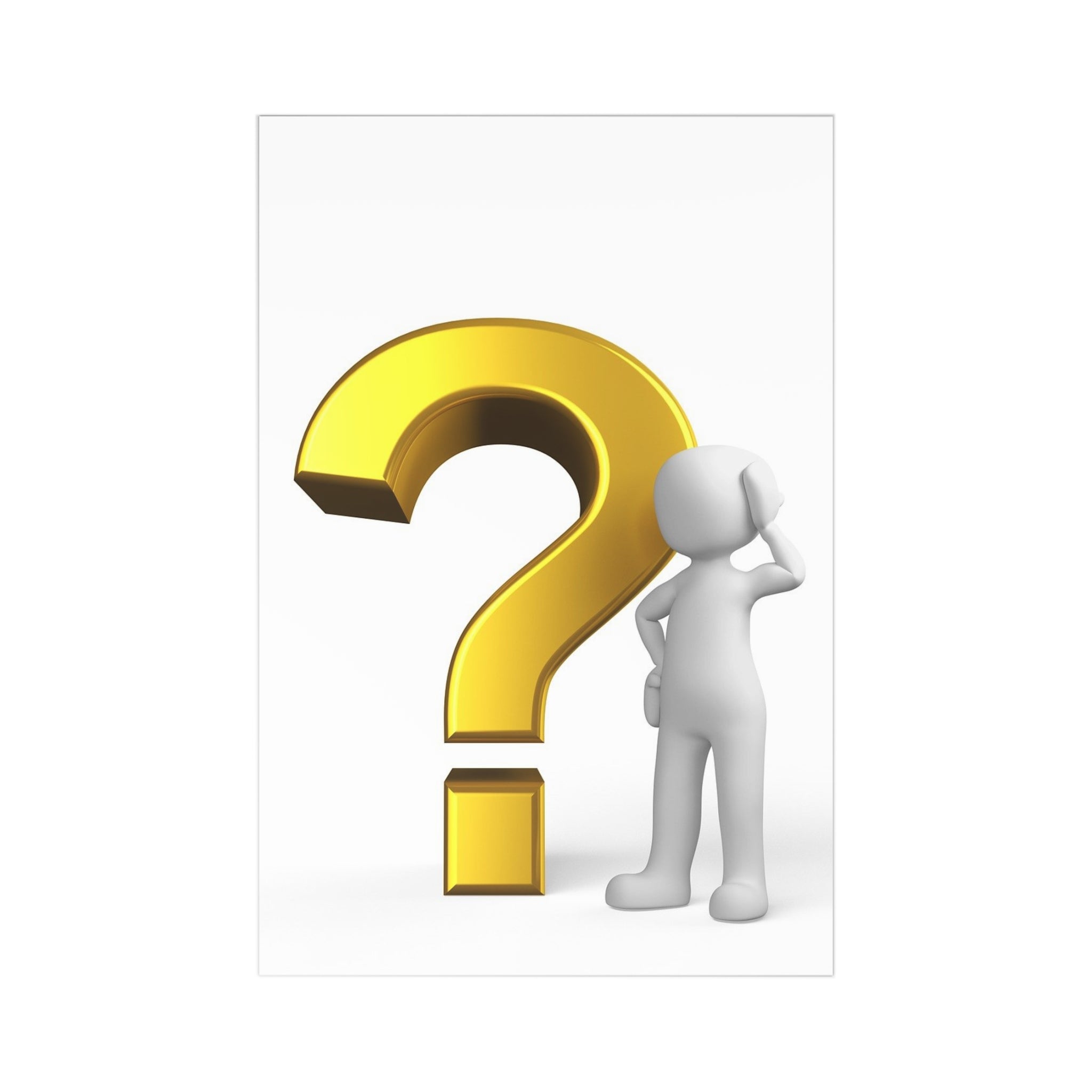 Golden Question Mark Postcards | 7pc inquiry note cards