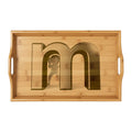 Lowercase Monogram M Serving Tray | Bamboo Engraved Initial Tray