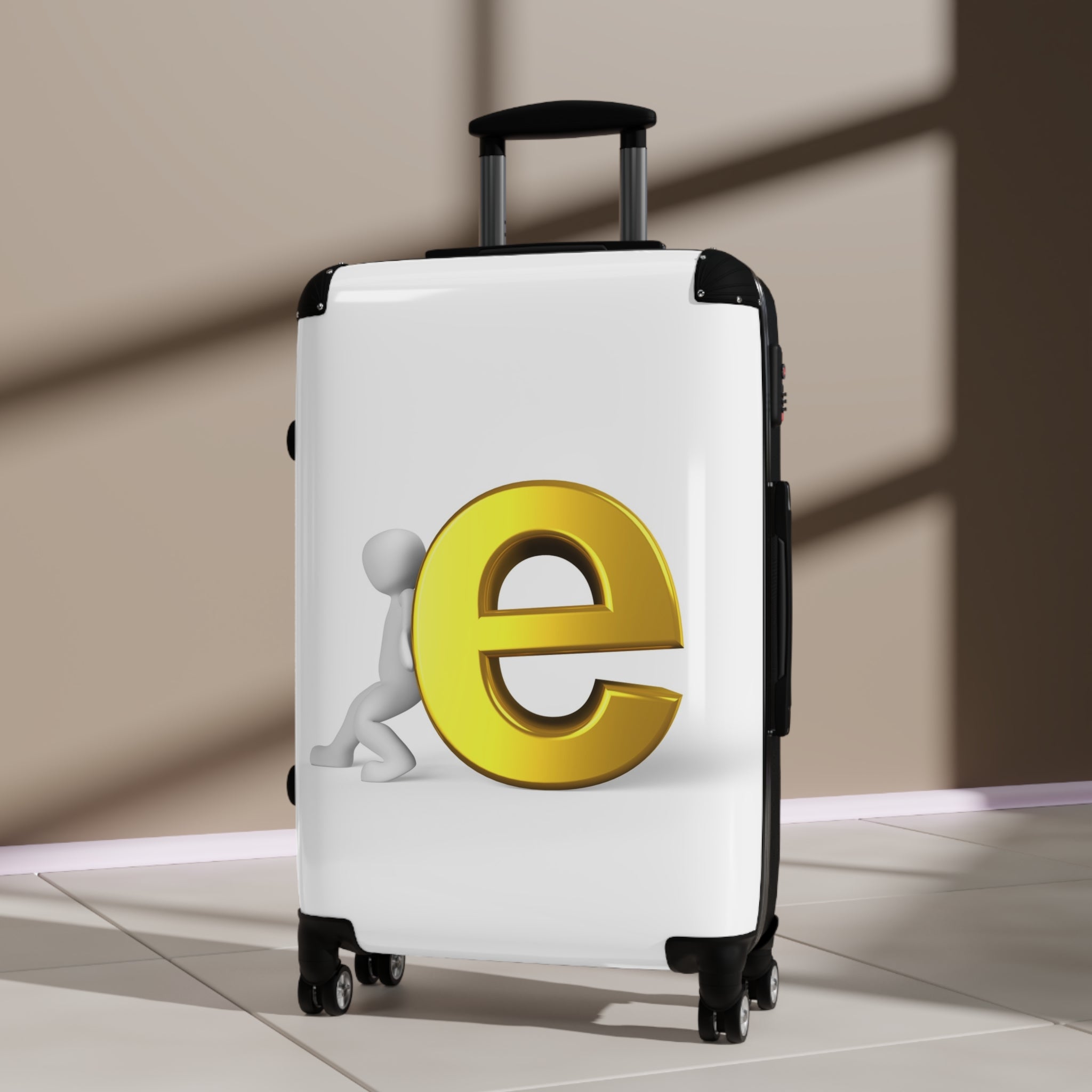 Yellow Letter E Logo Suitcase | Personalized Luggage Cover