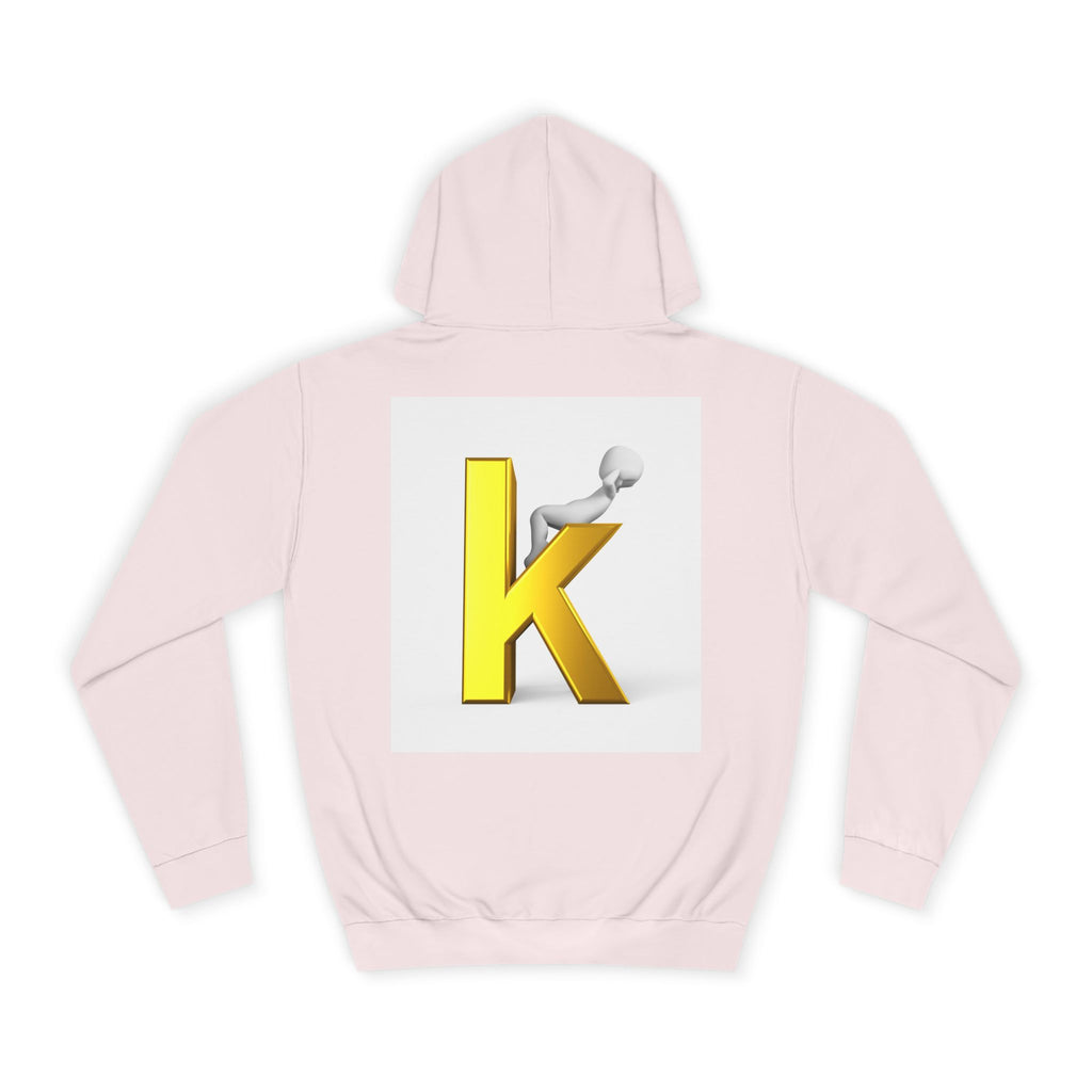 Gold 3D Letter K Hoodie | Monogram Initial K Sweatshirt