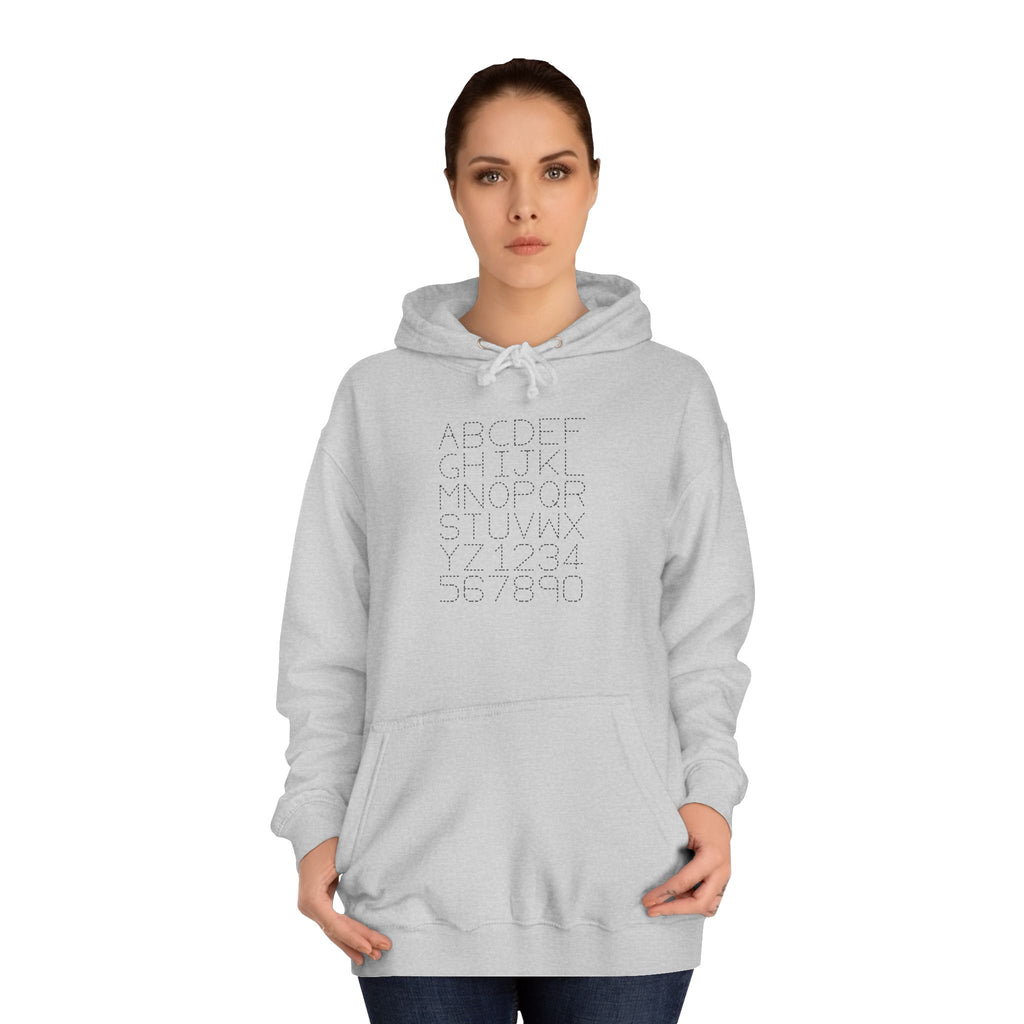College Dotted Alphabet Hoodie | Campus Sweatshirt, Collegiate Style
