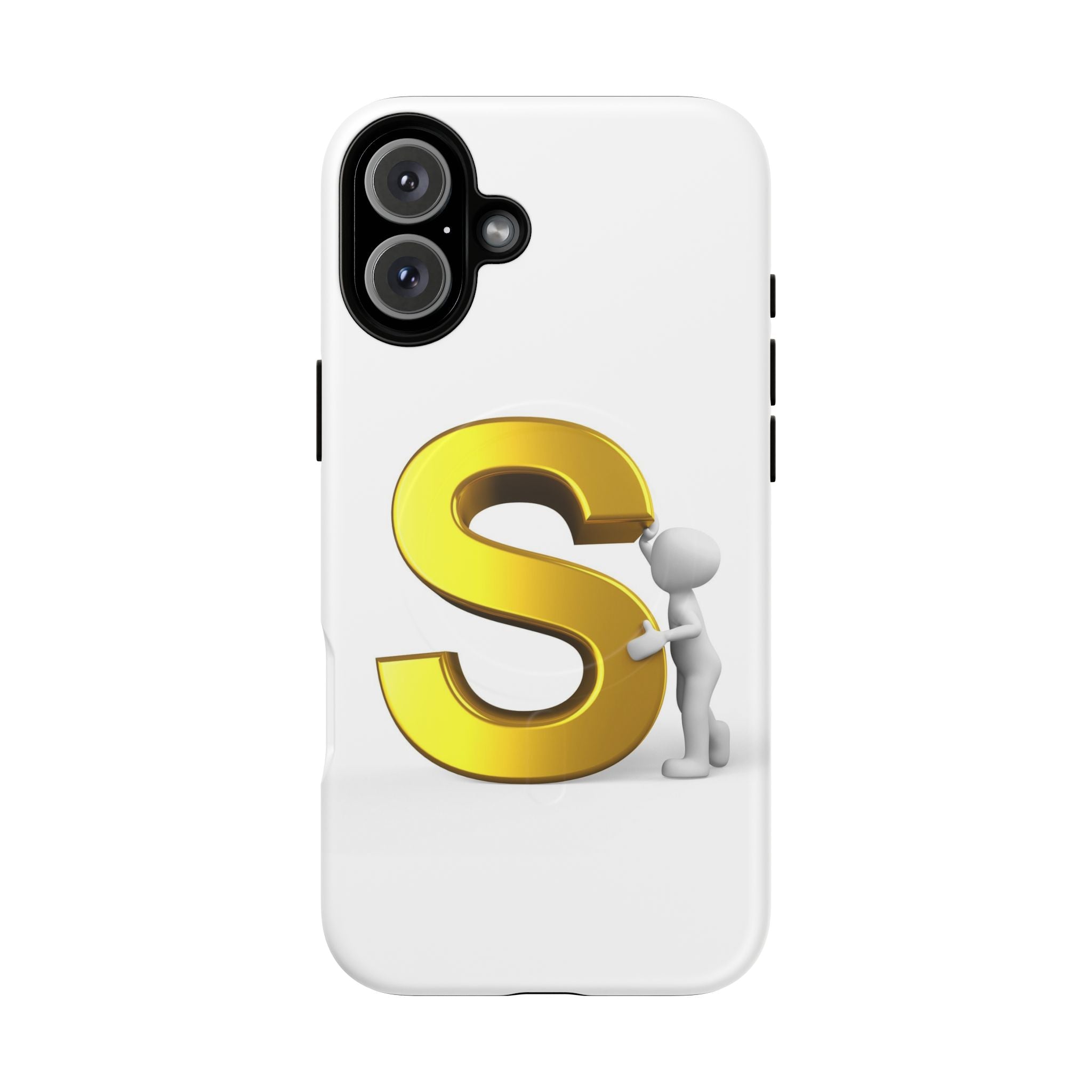 Coque de téléphone à monogramme S doré | Coque magnétique robuste