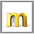 Gold Letter M Monogram Woven-Style Coverlet