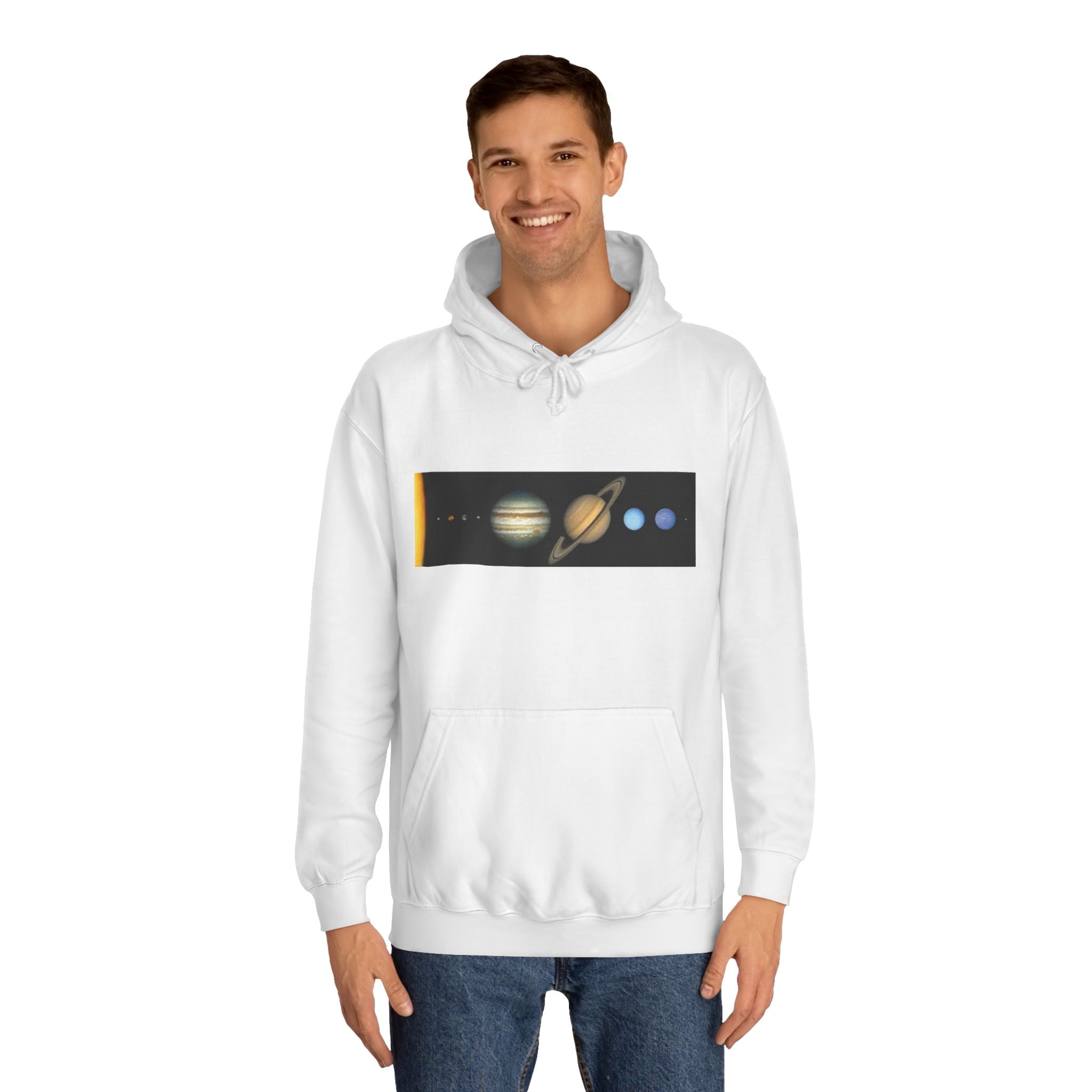 Solar System Planets Hoodie | Saturn Jupiter Earth Mars Nebula Design