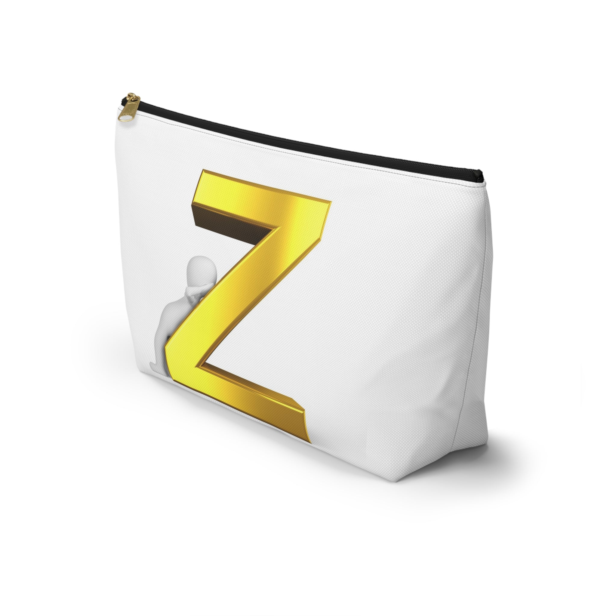 Gold Letter Z Accessory Pouch | Monogram Z Makeup Bag