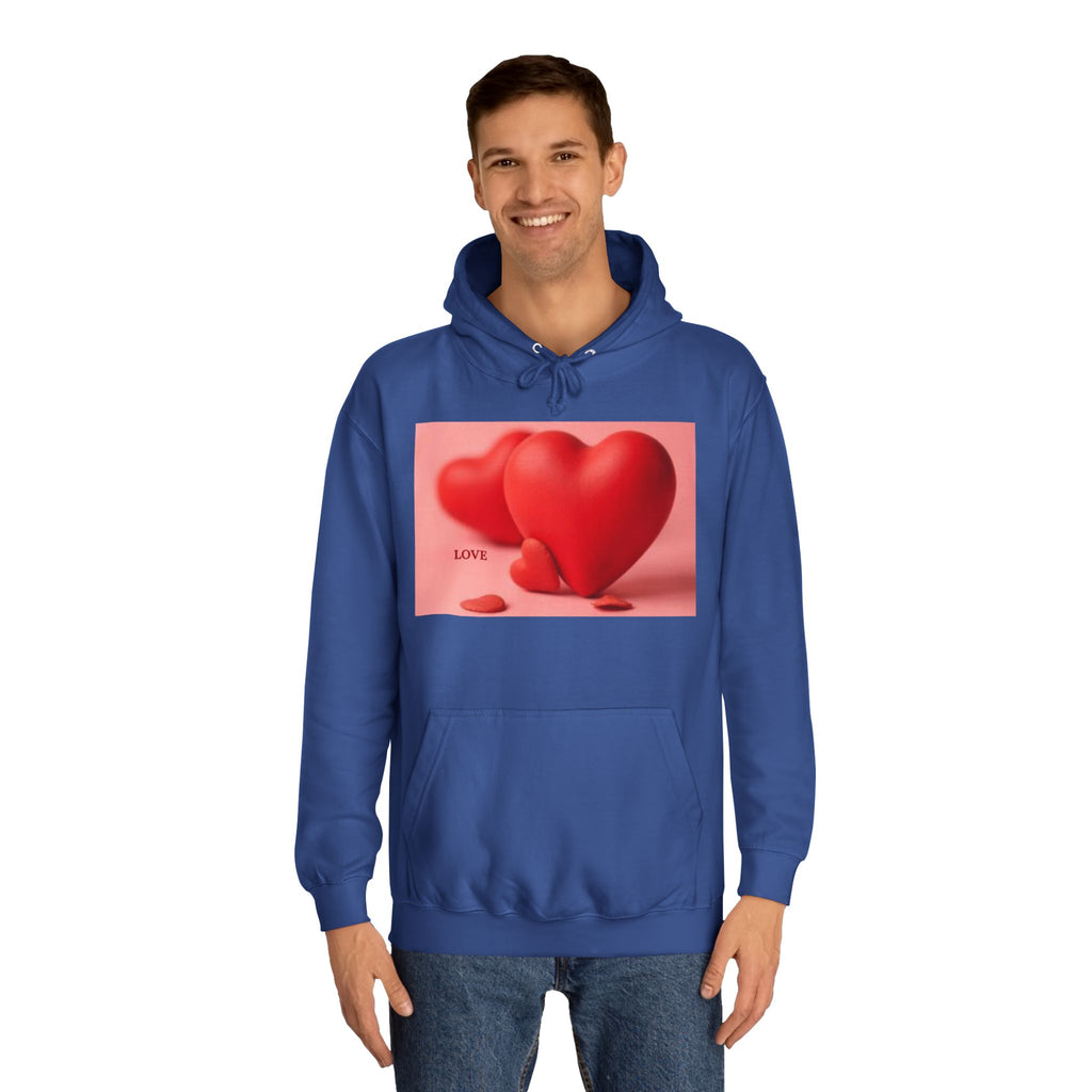 Cute 3D Heart Illustration Hoodie | Love Graphic Pullover