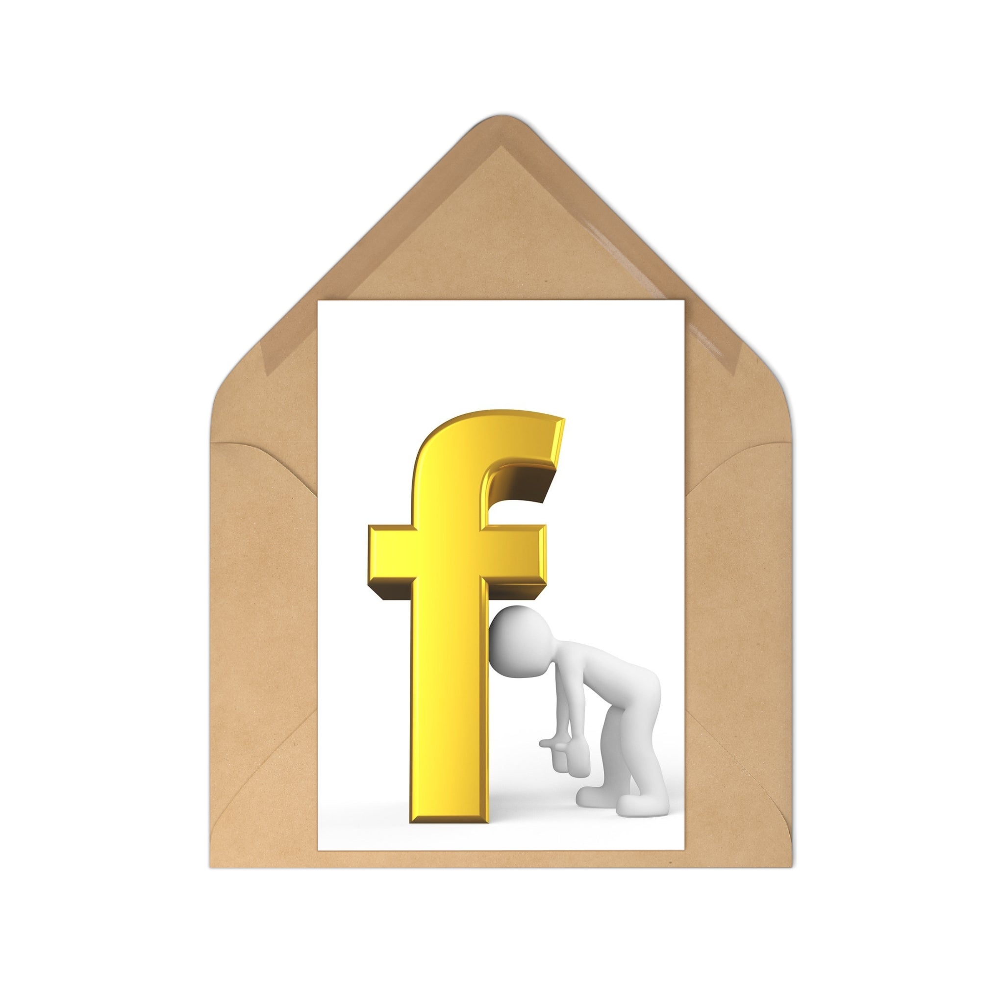 Gold Letter F Symbol Postcards | 7 Pack