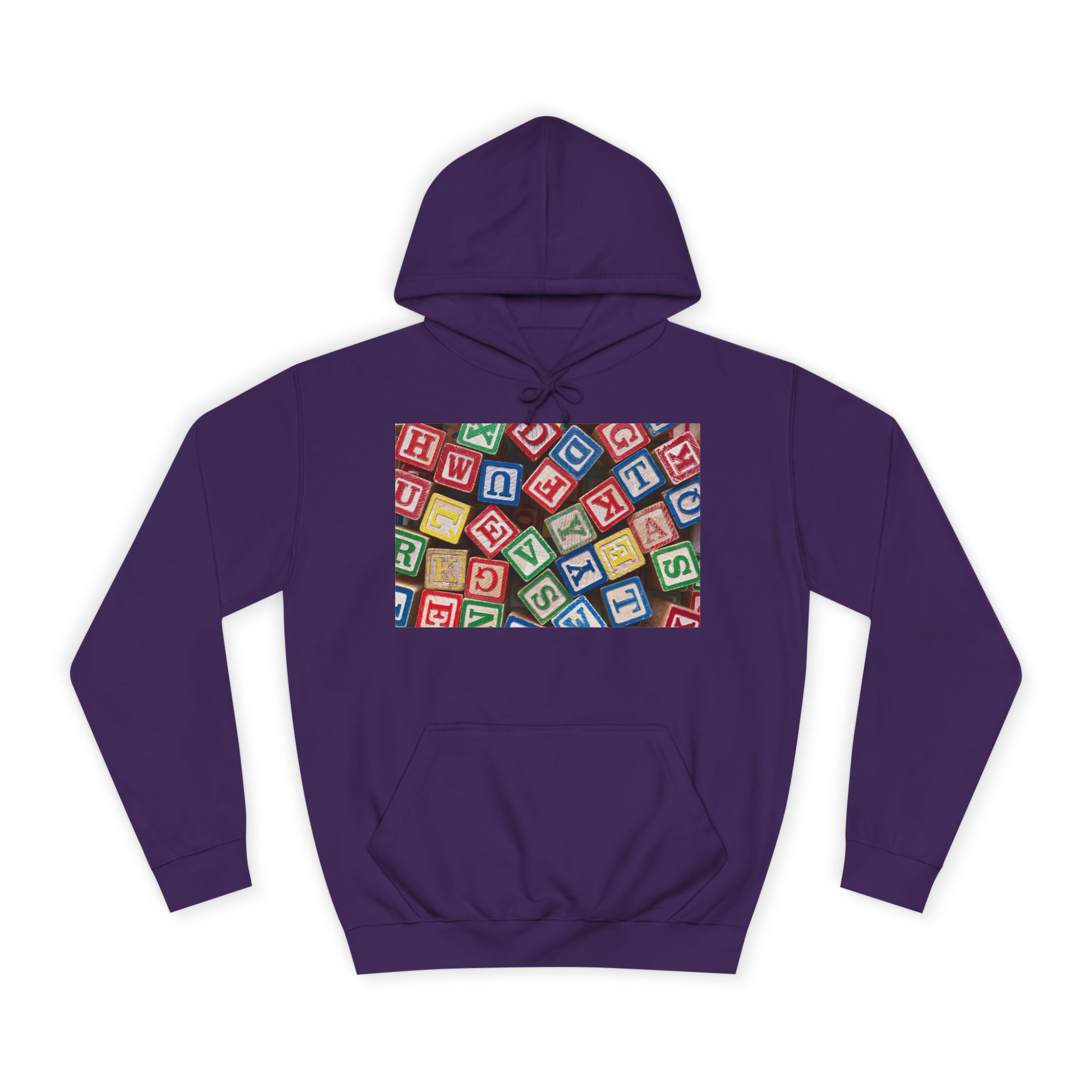 Sweat à capuche Blocs de l'Alphabet Colorés | Motif Blocs de Lettres pour Enfants