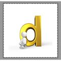 Woven-Style Coverlet | 3D Gold Letter D