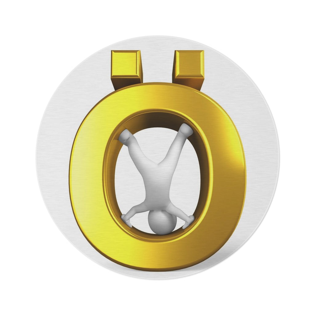 Golden Letter Ö with Figure Round Rug | Home Decor