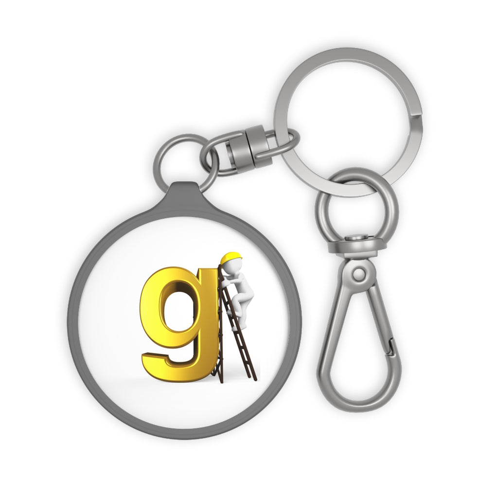 Letter G Builder Keyring Tag | Construction Worker Graphic Keychain