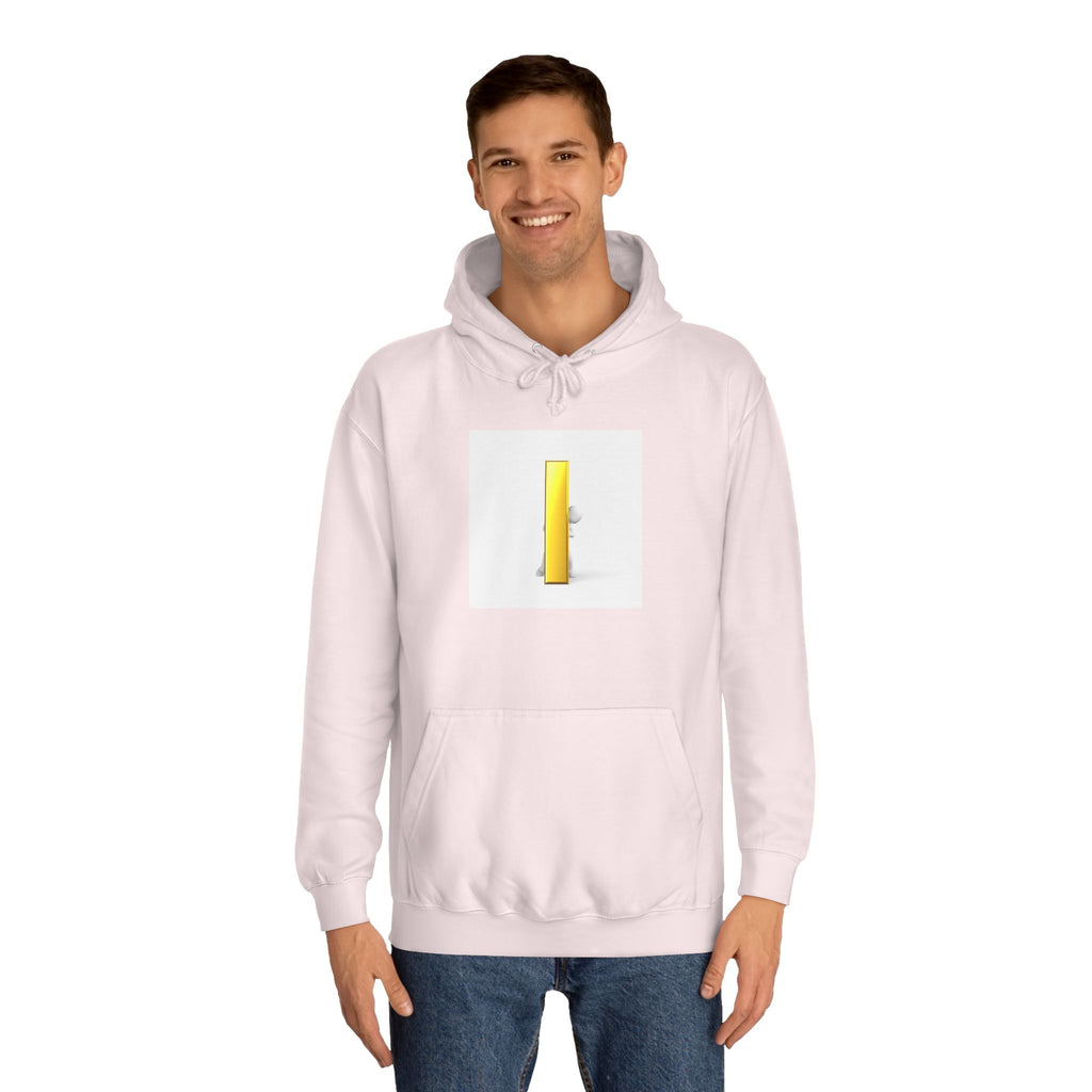 Gold Letter i Character Hoodie | Minimalist 3D Column Illustration