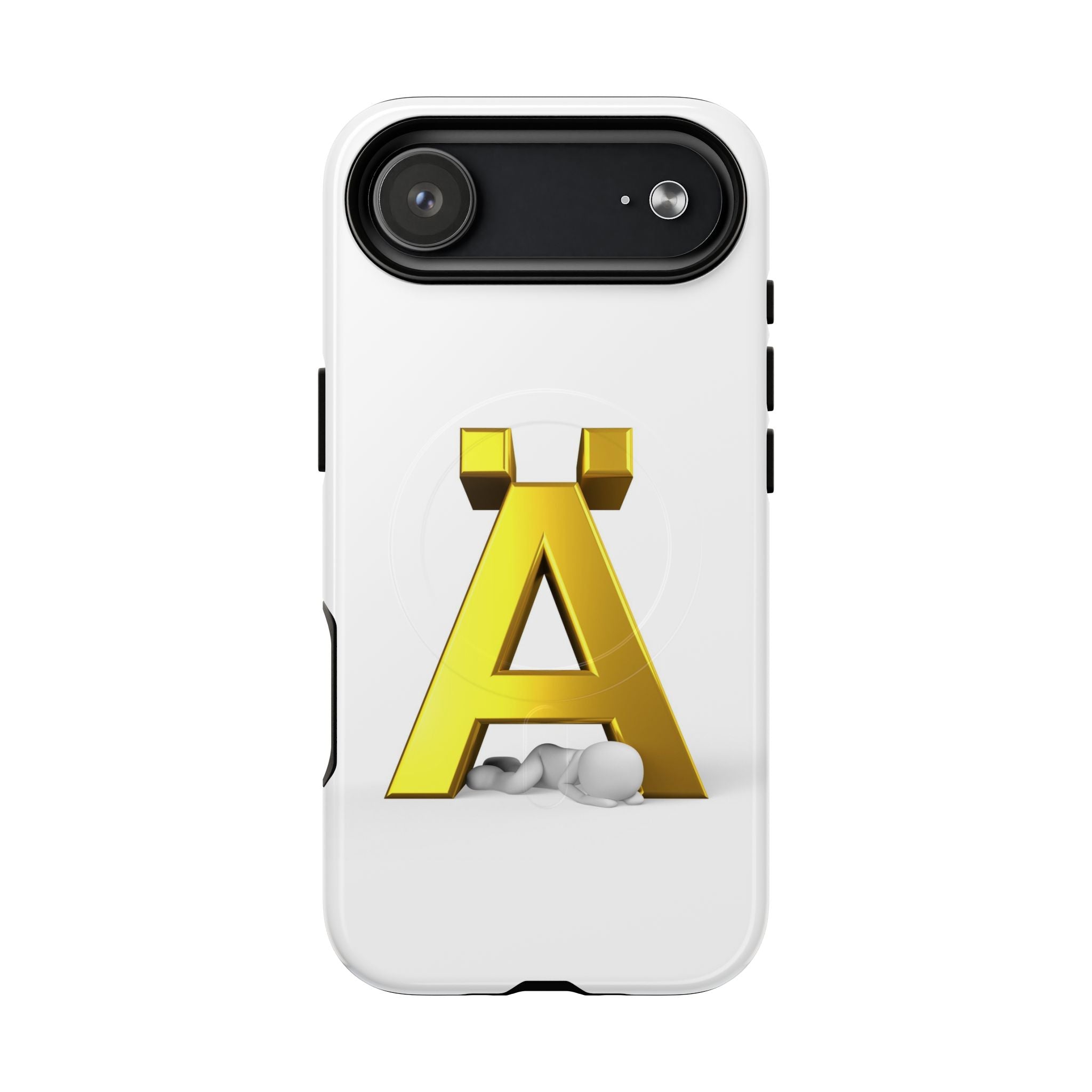 Coque de téléphone Lettre Ä Dorée | Étui magnétique renforcé, Monogramme initial