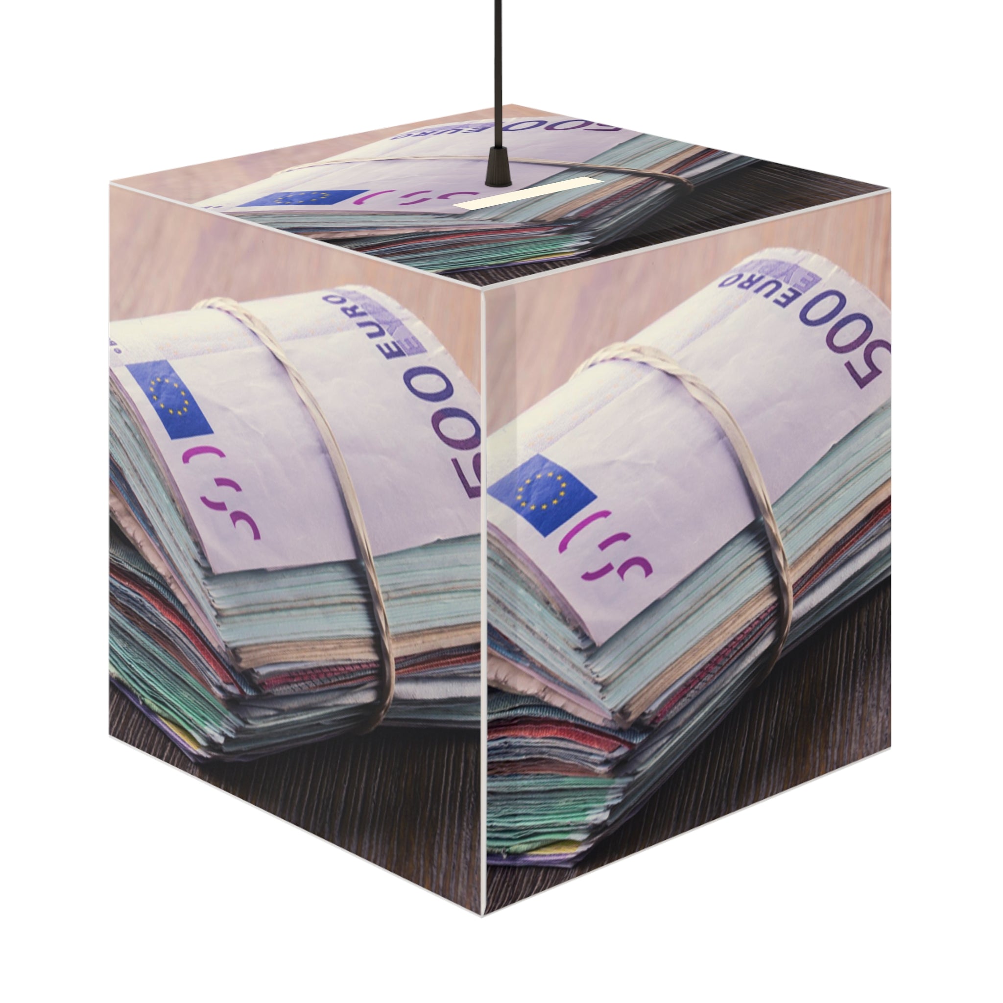Stack of Euro Banknotes Light Cube Lamp | Money Photo Cube Lamp