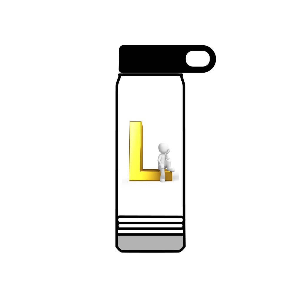 Gold Letter L Monogram Water Bottle | 20oz Initial Bottle