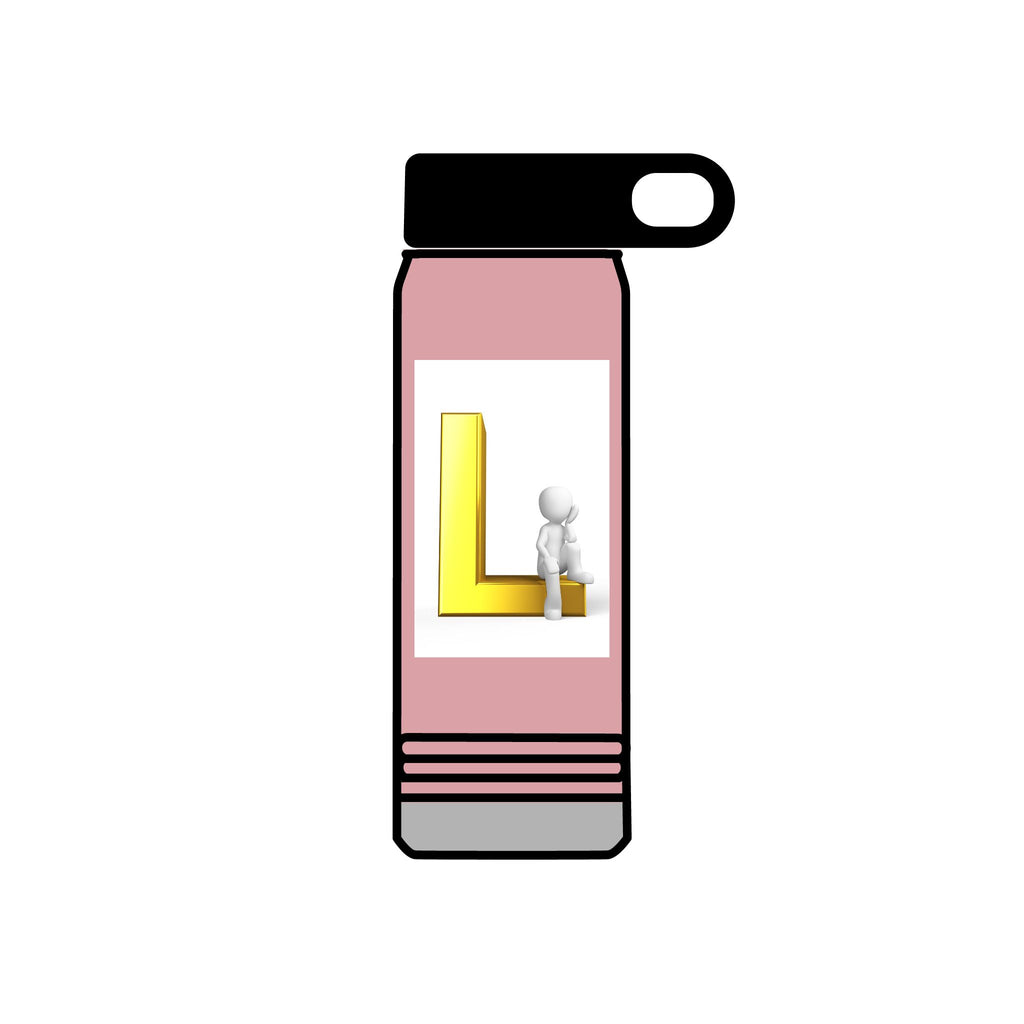 Gold Letter L Monogram Water Bottle | 20oz Initial Bottle