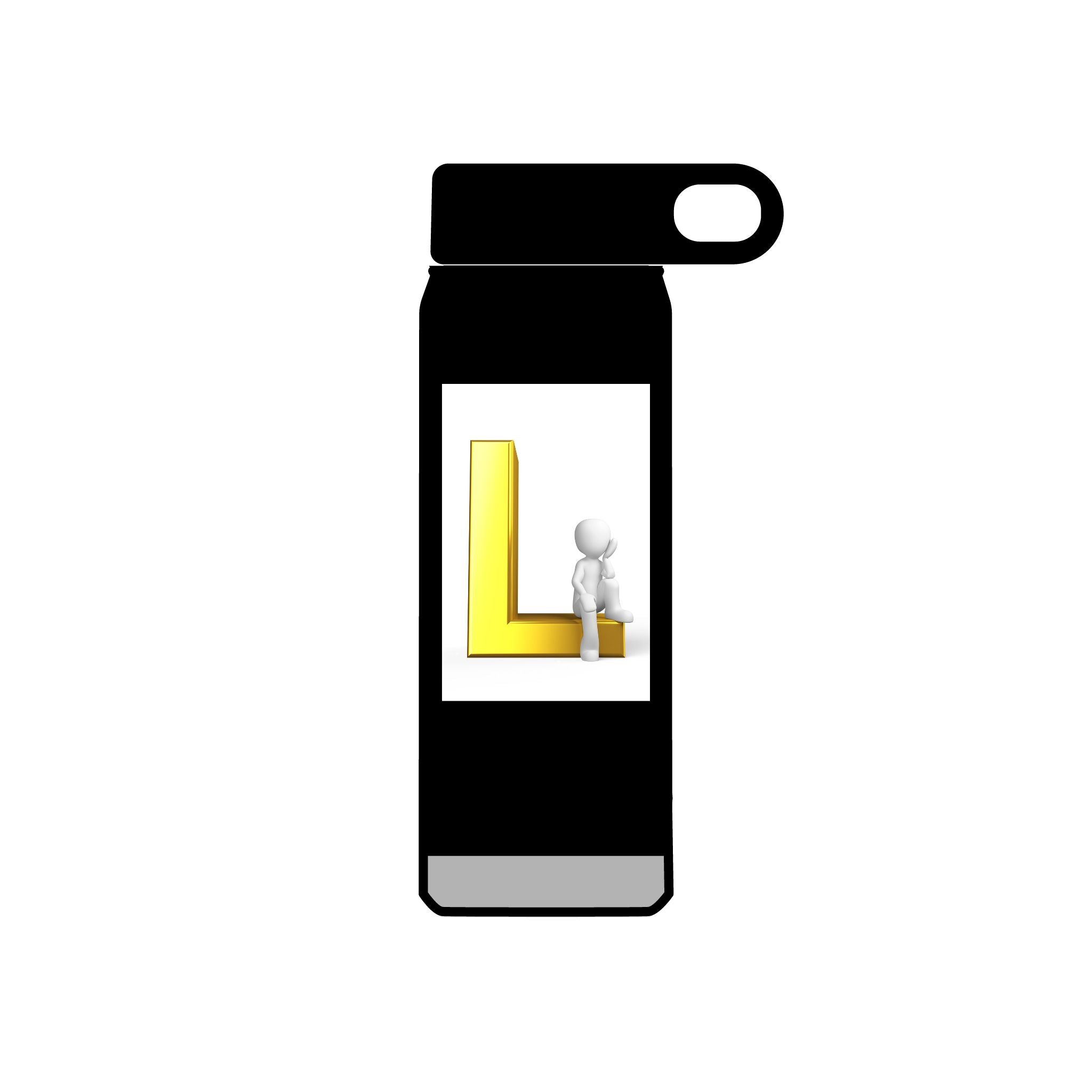 Gold Letter L Monogram Water Bottle | 20oz Initial Bottle