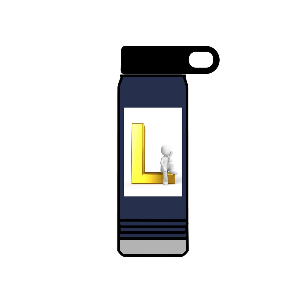 Gold Letter L Monogram Water Bottle | 20oz Initial Bottle