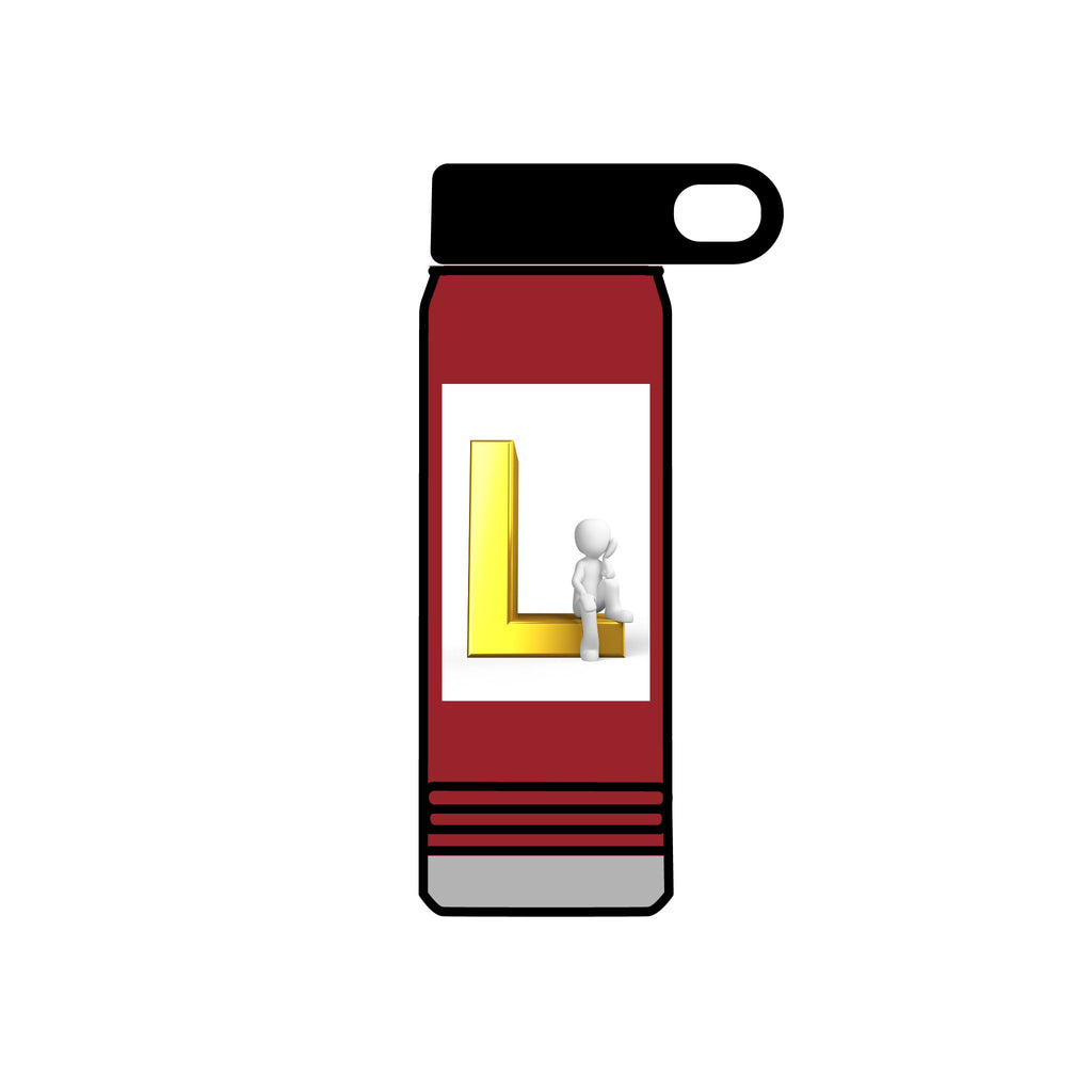 Gold Letter L Monogram Water Bottle | 20oz Initial Bottle
