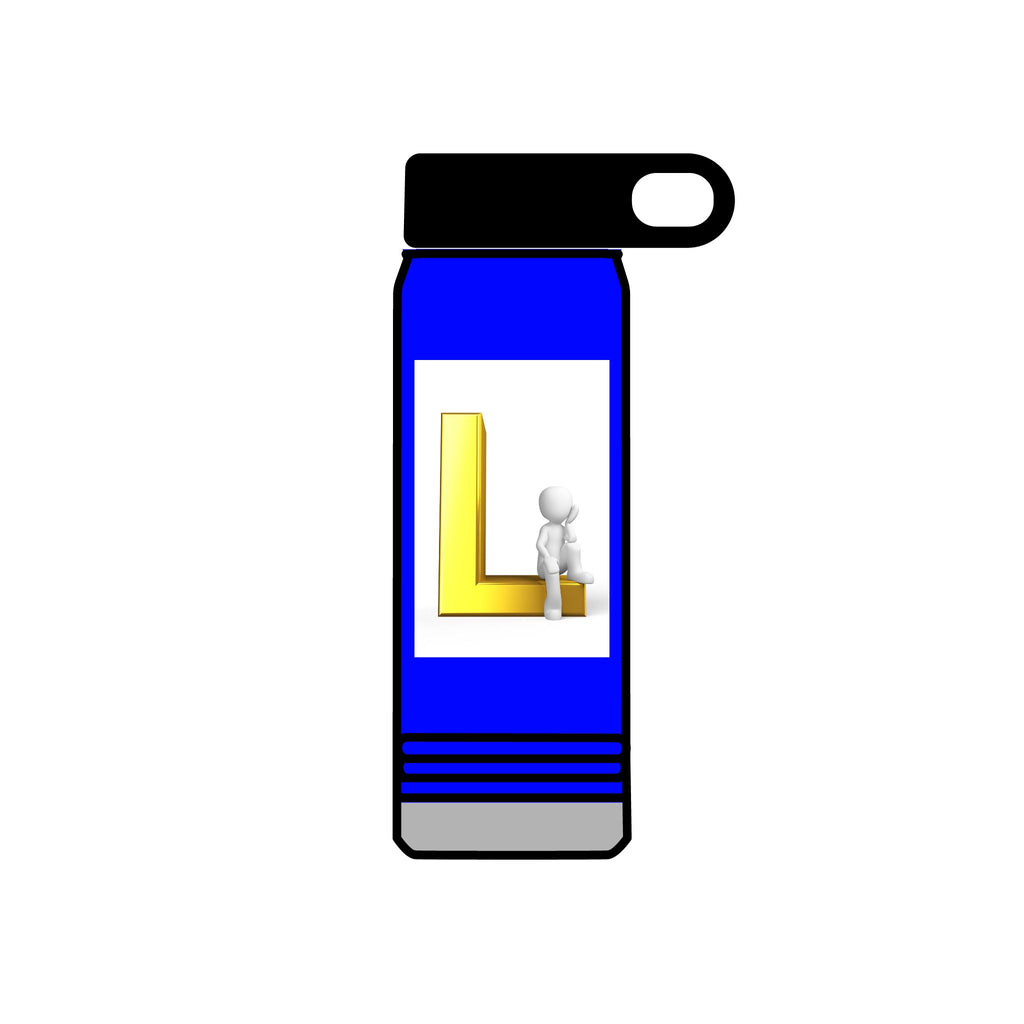 Gold Letter L Monogram Water Bottle | 20oz Initial Bottle