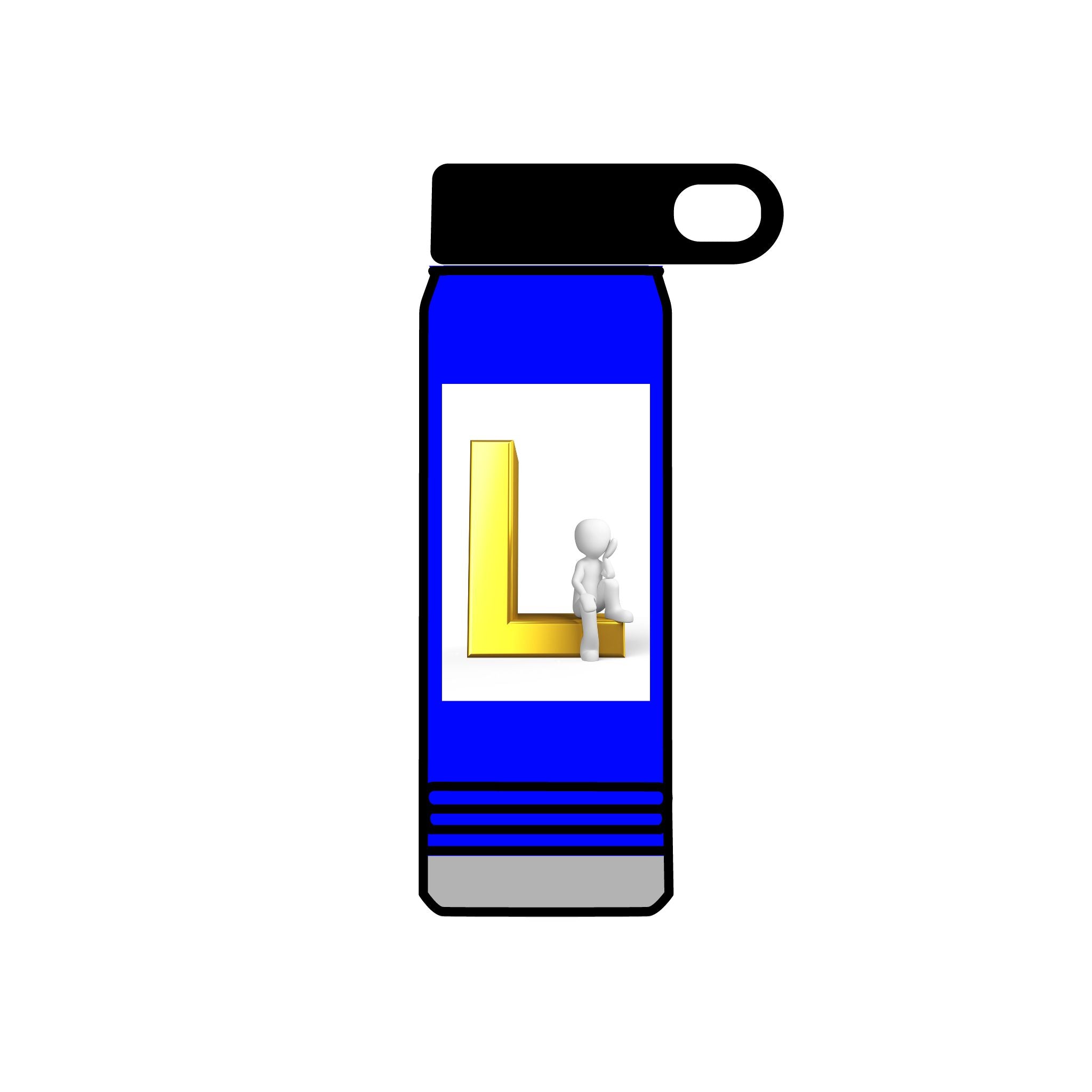 Gold Letter L Monogram Water Bottle | 20oz Initial Bottle
