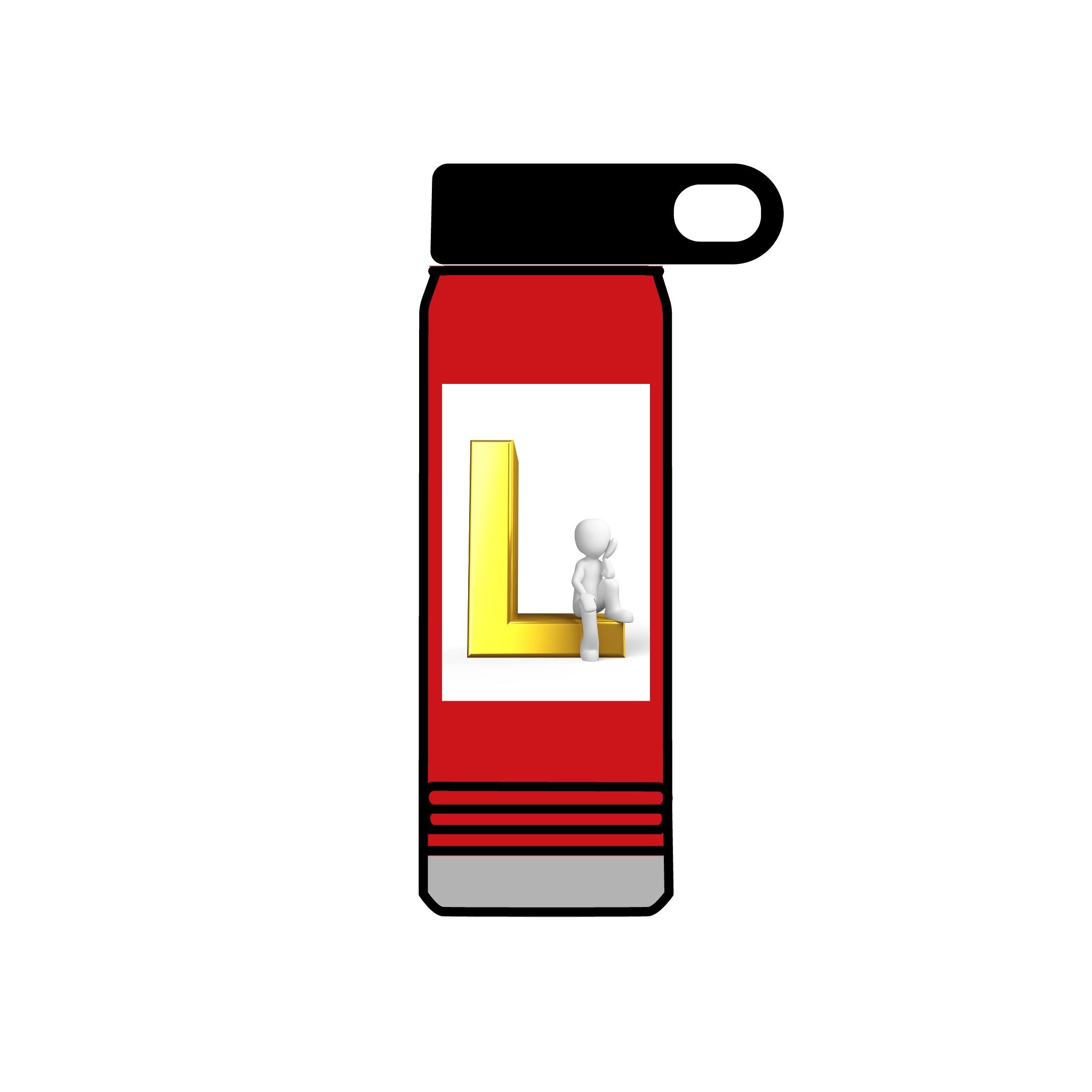 Gold Letter L Monogram Water Bottle | 20oz Initial Bottle