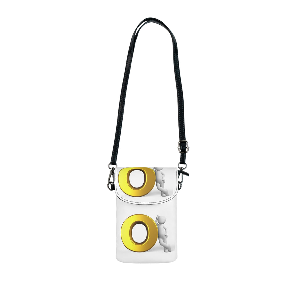 Yellow letter O Small Cell Phone Wallet | Crossbody Phone Pouch