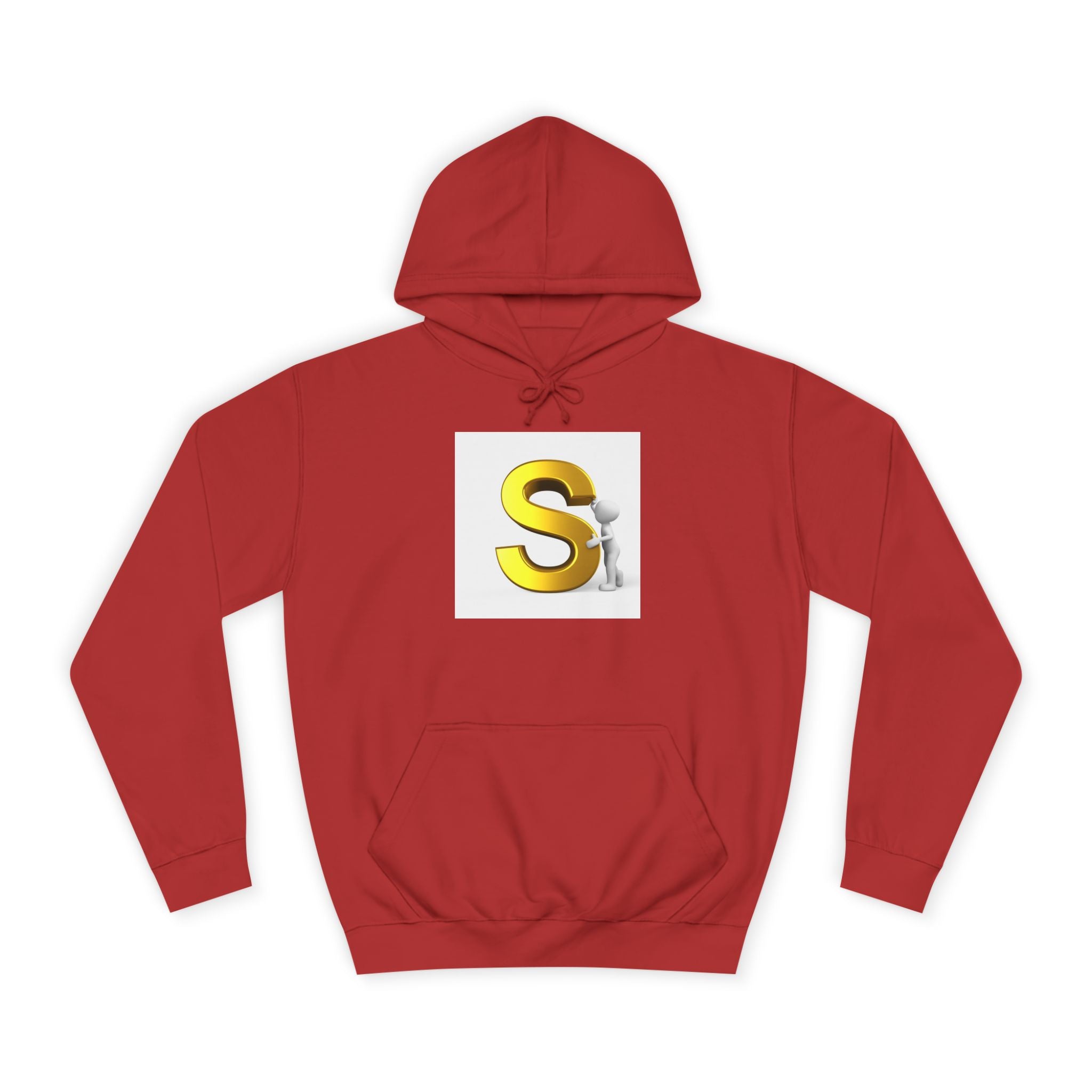 Gold Letter S with Character Hoodie | Initial Monogram Sweatshirt