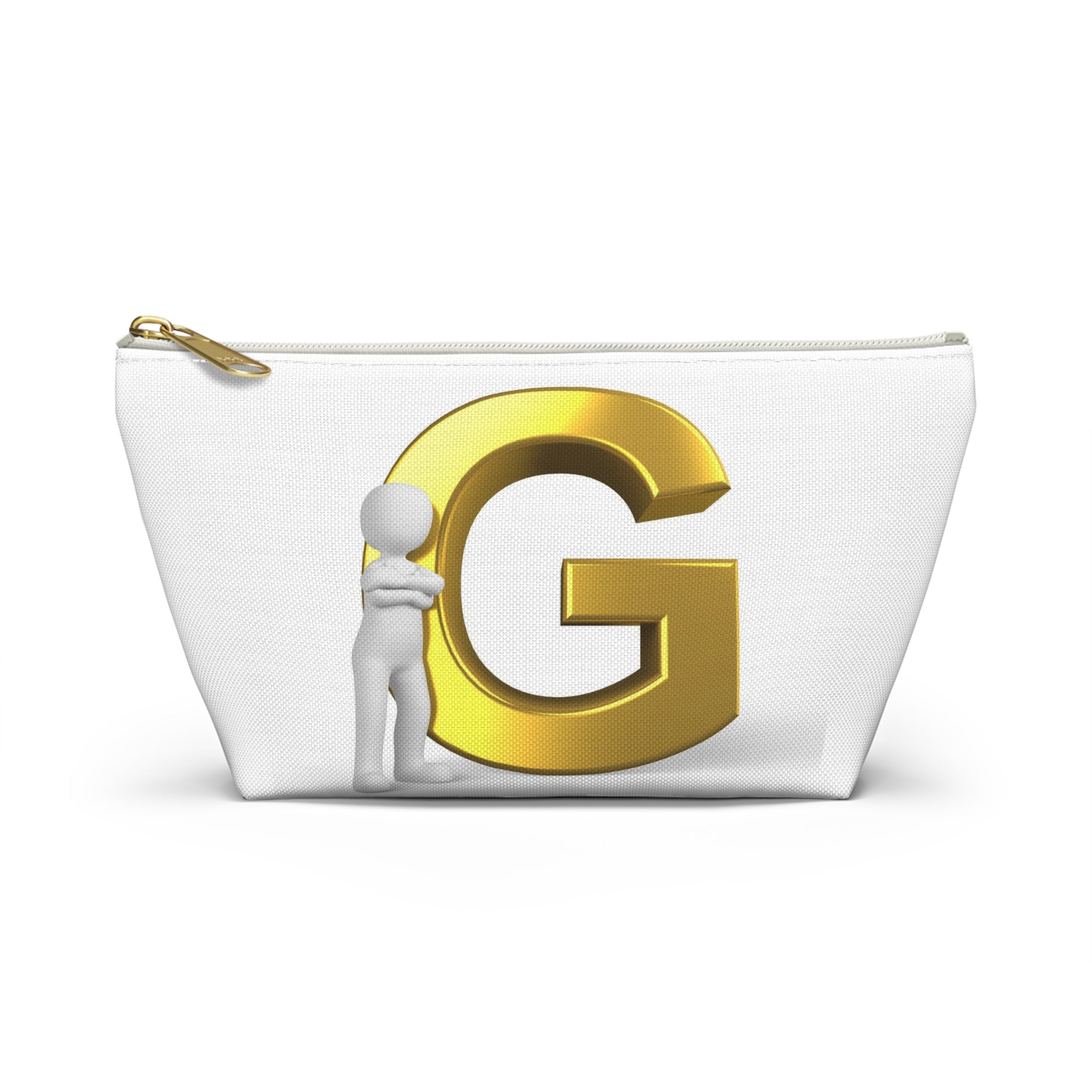 Gold Letter G Monogram Accessory Pouch | Initial Makeup Bag