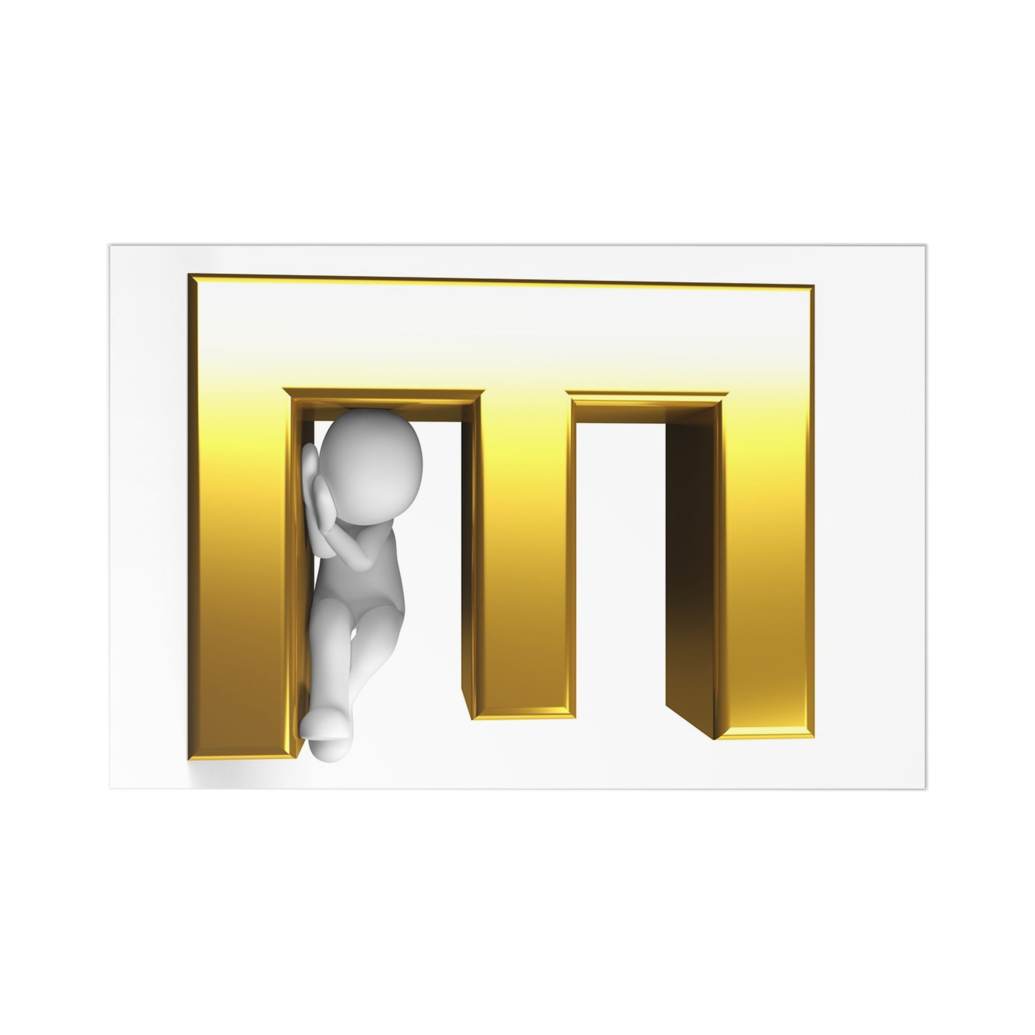 Gold 3D Letter E Postcards, Alphabet Letter E Stationery Set (7 pcs)