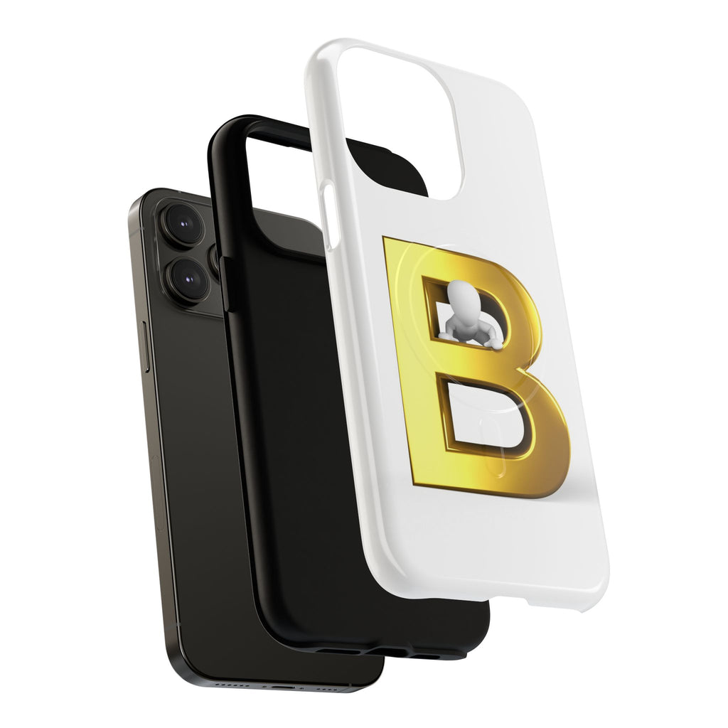 Gold 3D Letter B phone case | Tough Magnetic Case