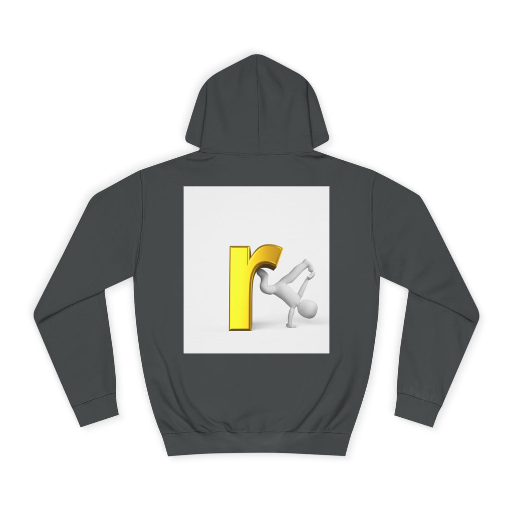 Yellow Letter R Character Hoodie | Playful Typographic Design
