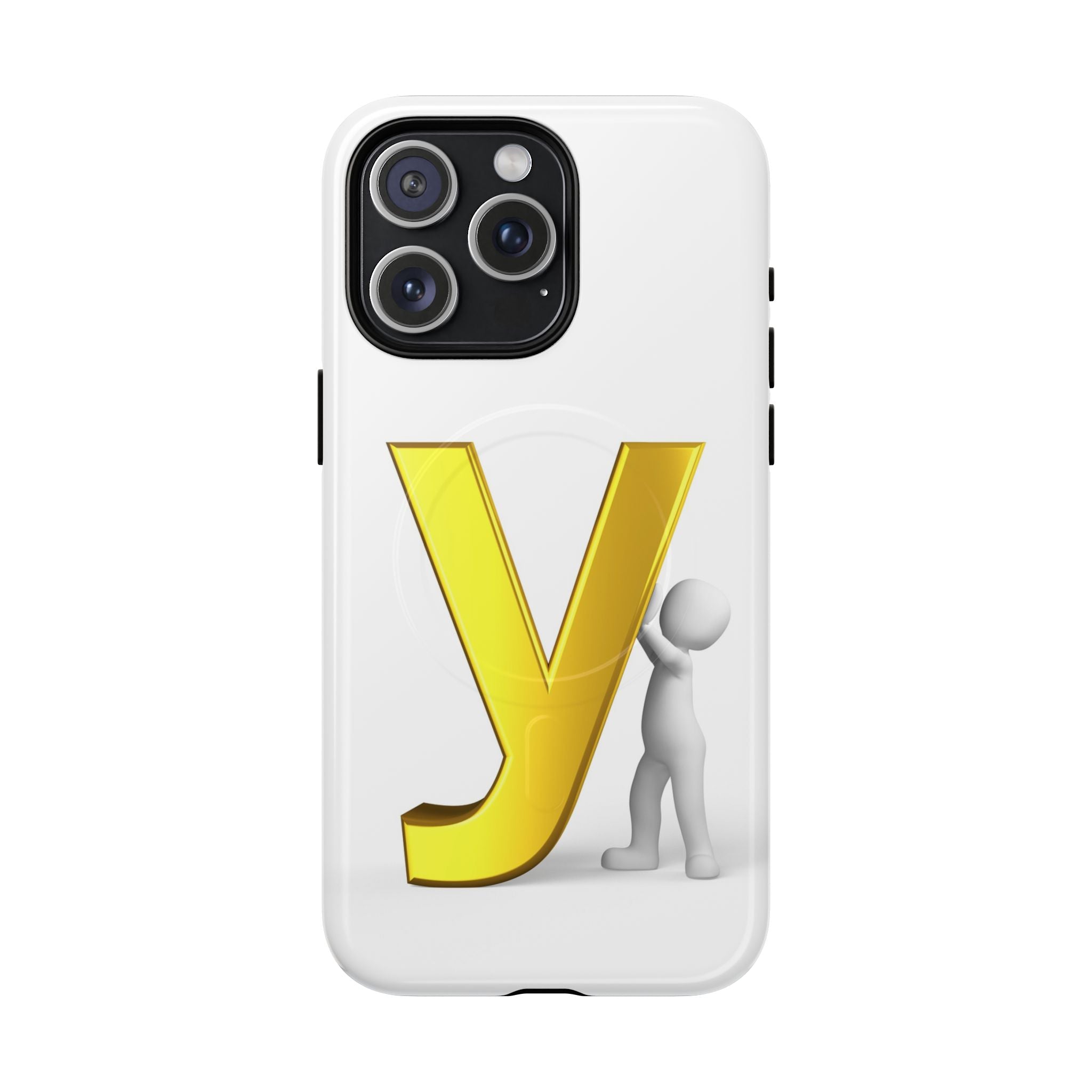 Coque de téléphone en or lettre Y | Coques magnétiques robustes